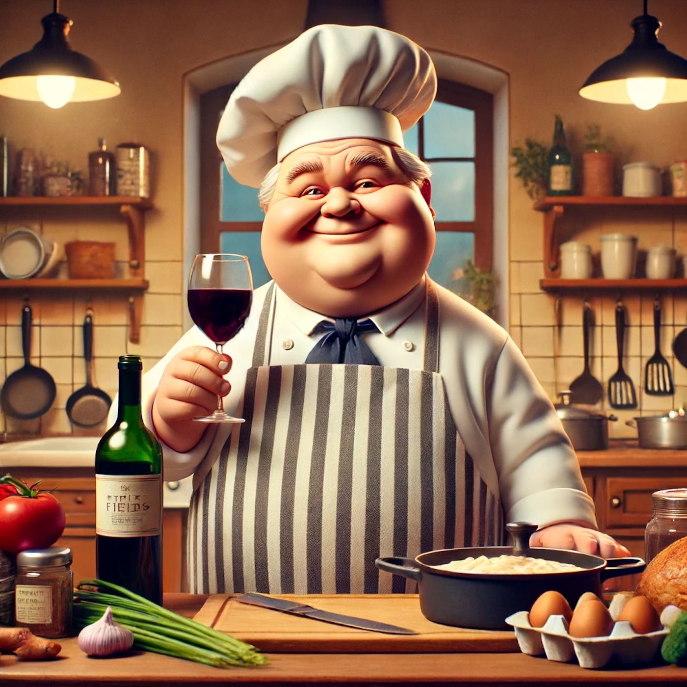 "I cook with wine, sometimes I even add it to the food." episode artwork