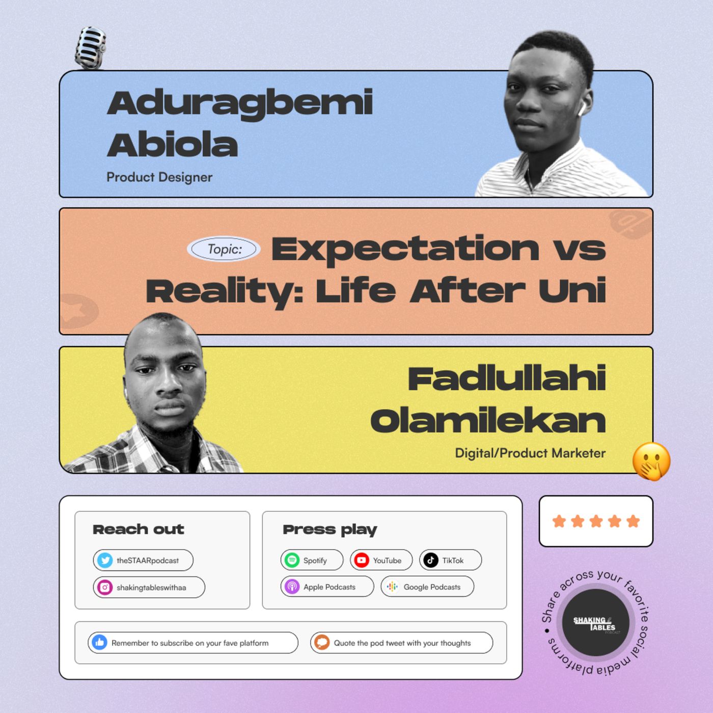 Shaking Tables with AA