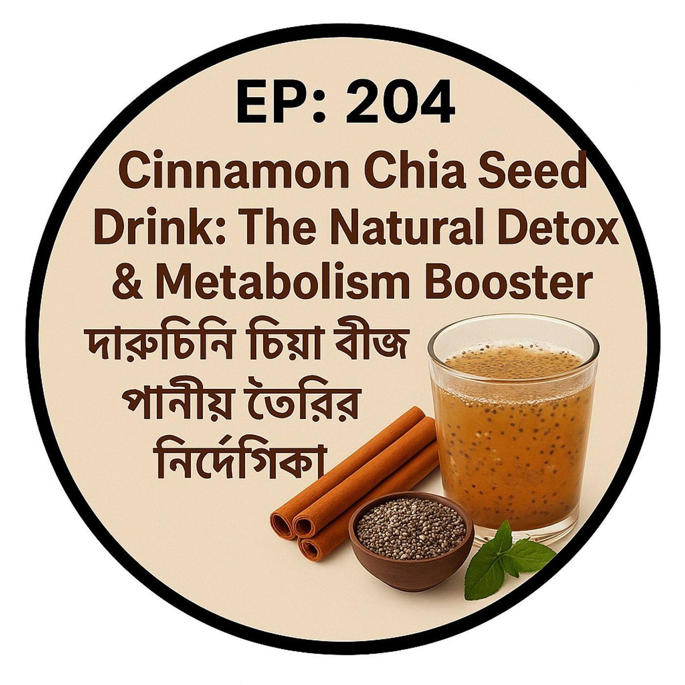 EP- 203 | omega3  series: Cinnamon Chia Seed Drink: The Natural Detox & Metabolism Booster| দারুচিনি চিয়া বীজ পানীয় তৈরির নির্দেশিকা 🍯🌿 episode artwork