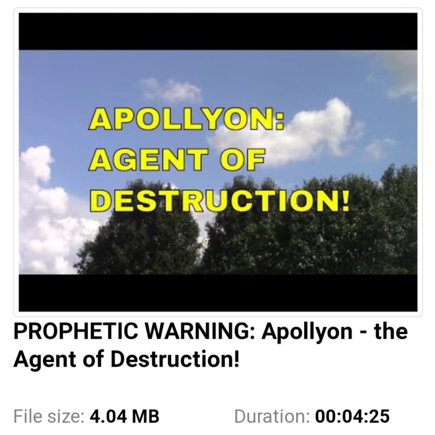 PROPHETIC WARNING: Apollyon - the Agent of Destruction! Download Progress episode artwork
