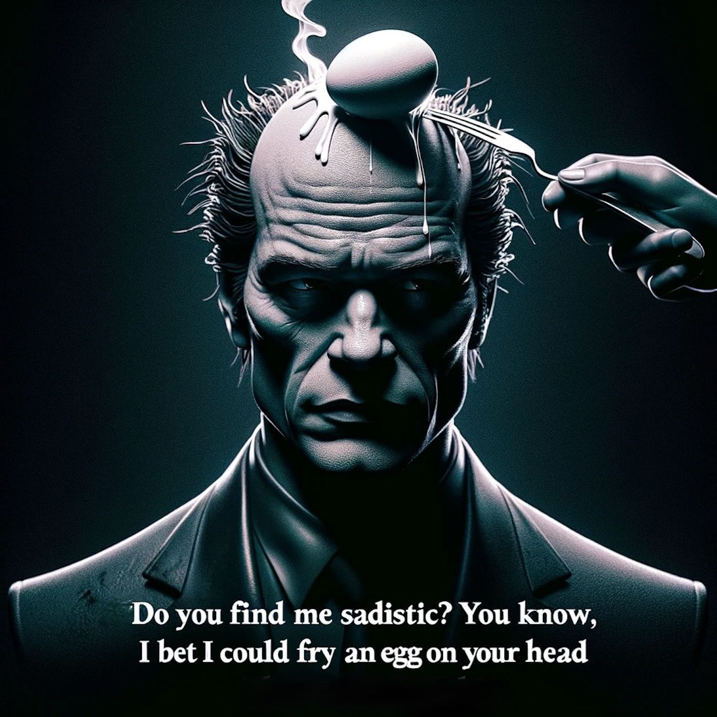 "Do you find me sadistic? You know, I bet I could fry an egg on your head right now, if I wanted to." episode artwork
