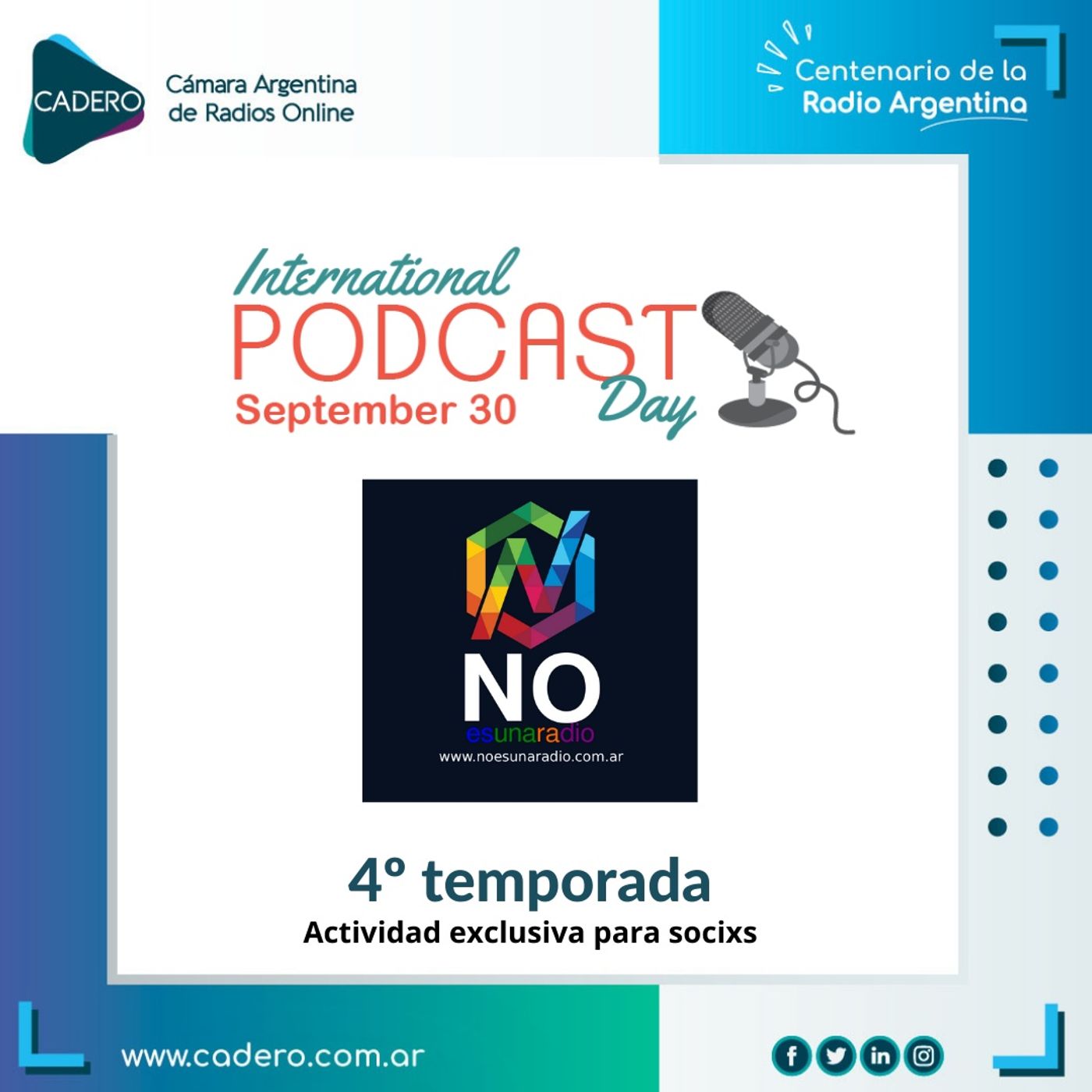 T4 E3 - Día Internacional del Podcast - Podcast No es una Radio. www.noesunaradio.com.ar episode artwork