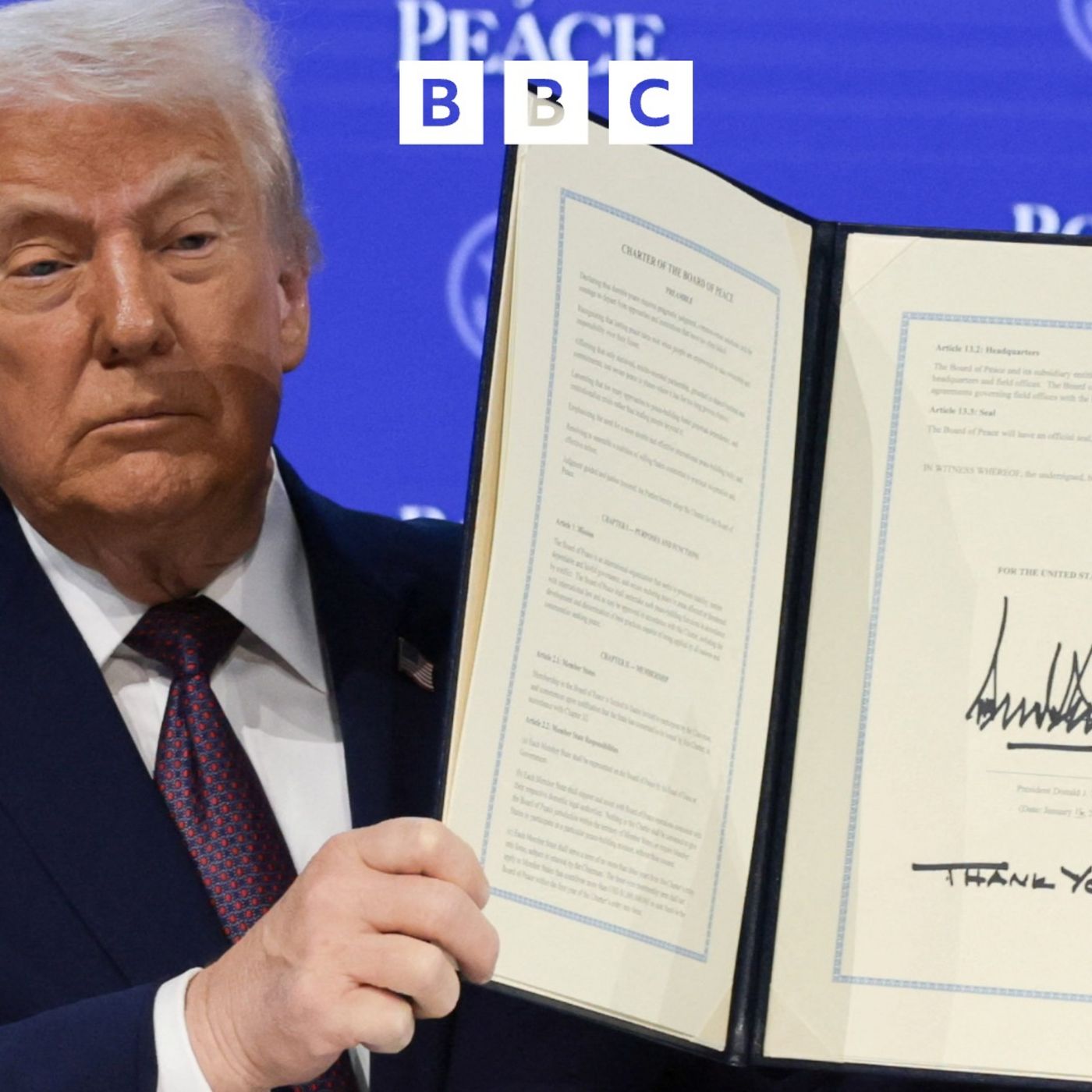 Trump launches Board of Peace episode artwork