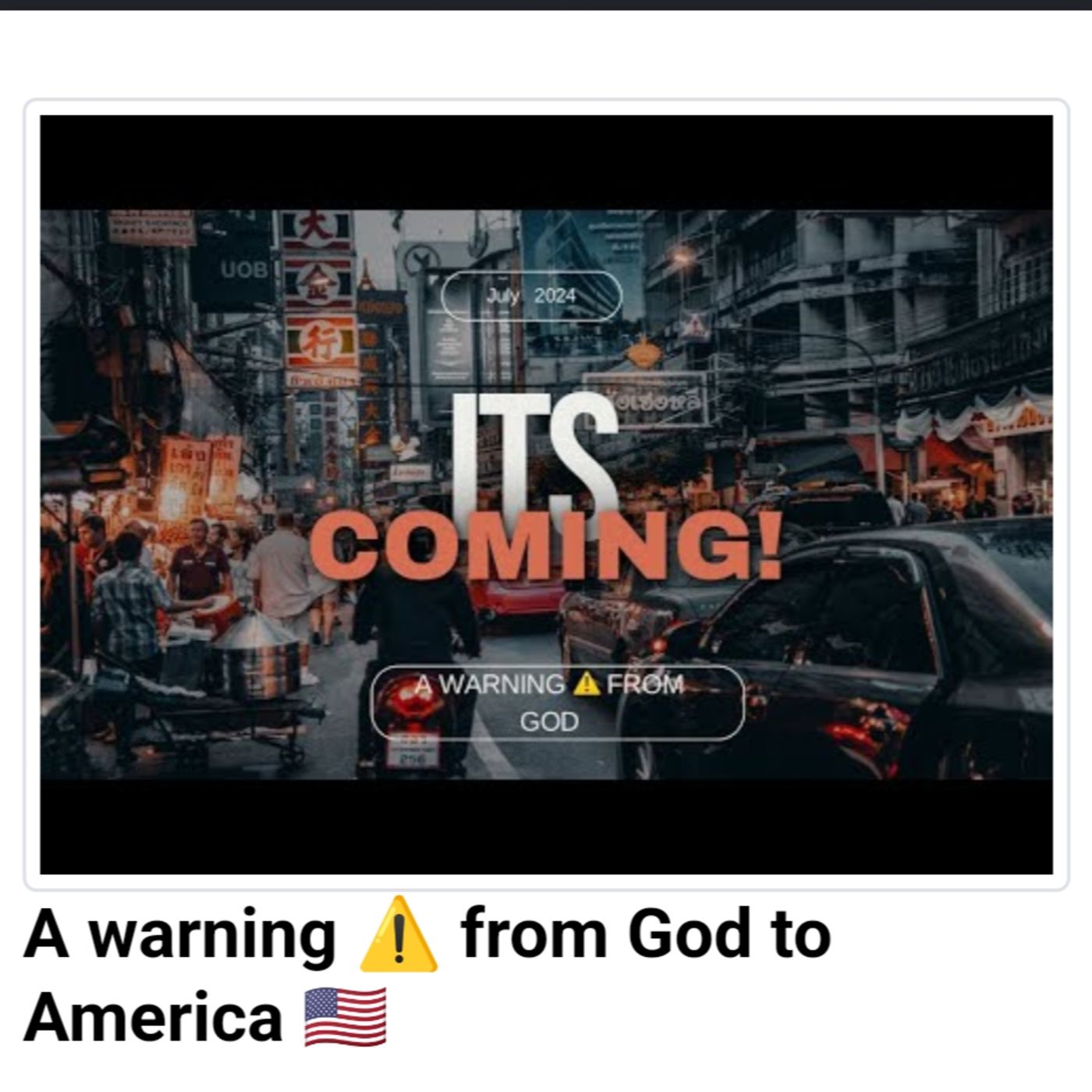 A warning ⚠️ from God to America episode artwork