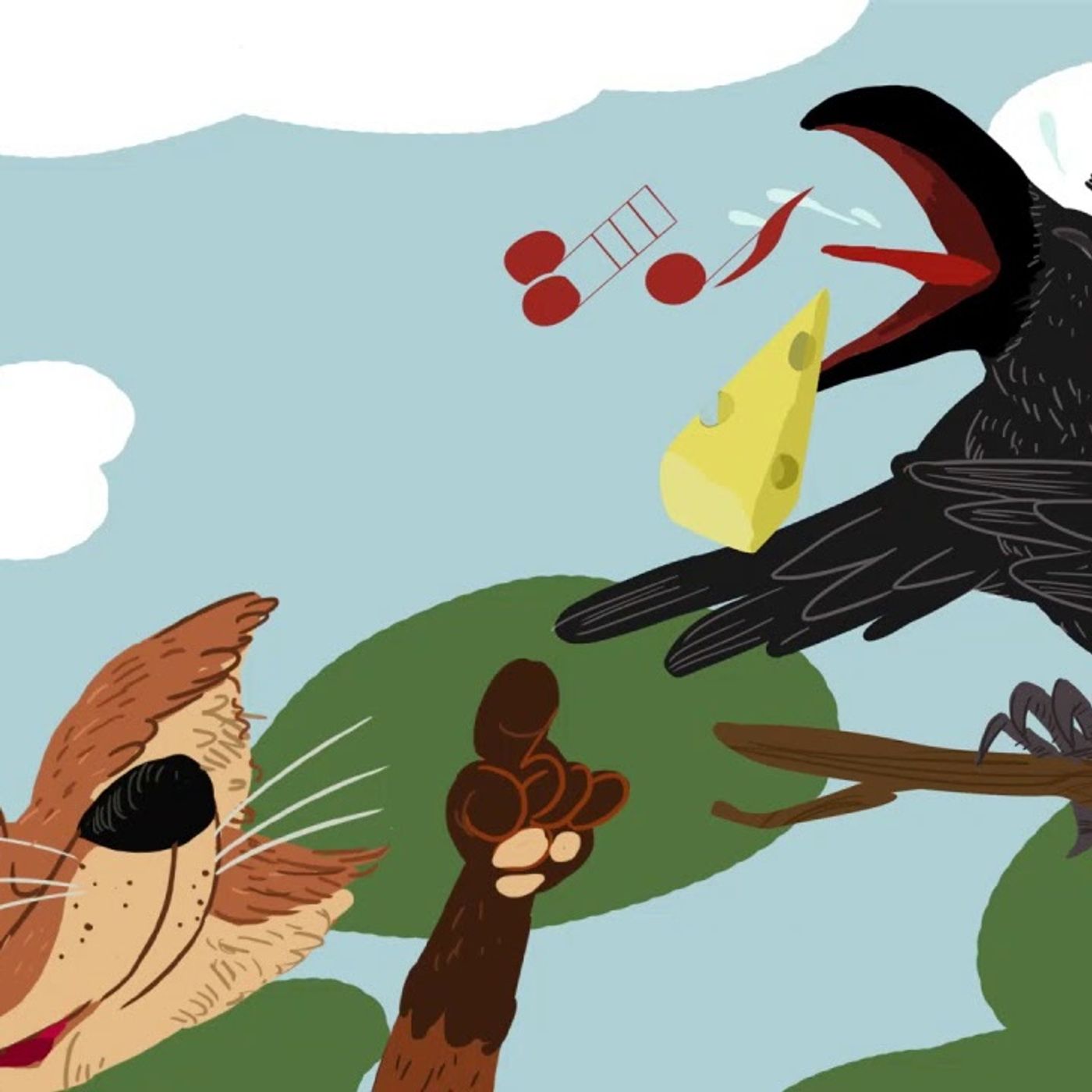 Fabula de Esopo 🦊 EL ZORRO Y EL CUERVO 🧀 Cuento infantil con MORALEJAS