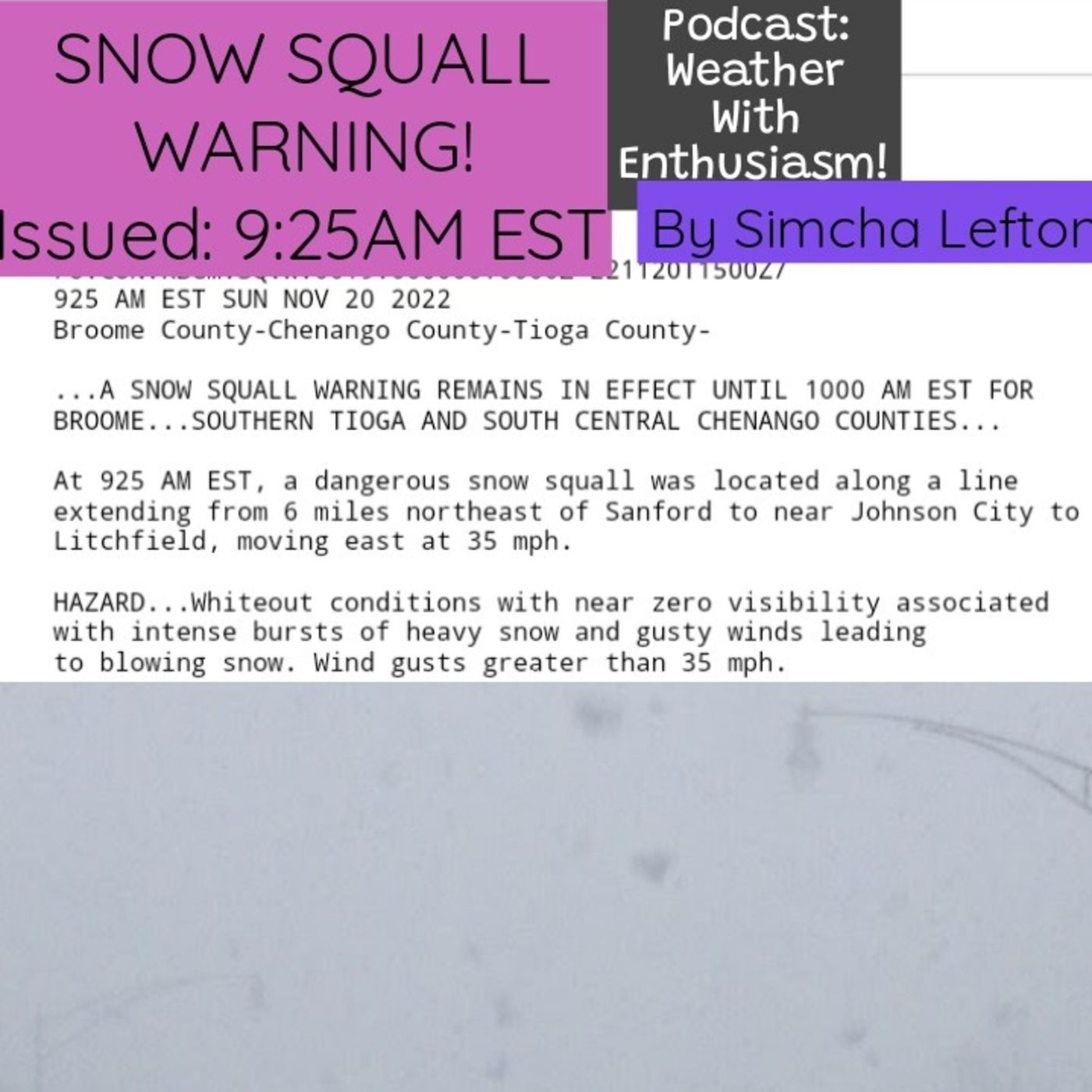 Tornado (waterspout) forms within Heavy Lake Effect Snow