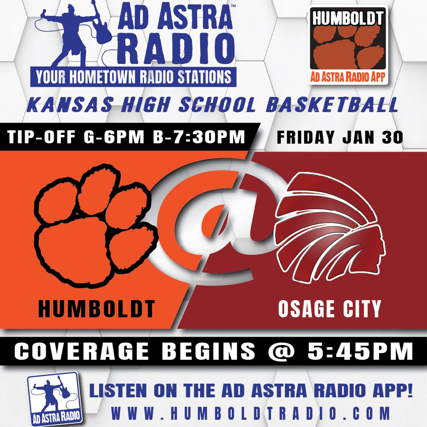 Humboldt Cubs at Osage City Indians Boys High School Basketball (January 30, 2026) episode artwork