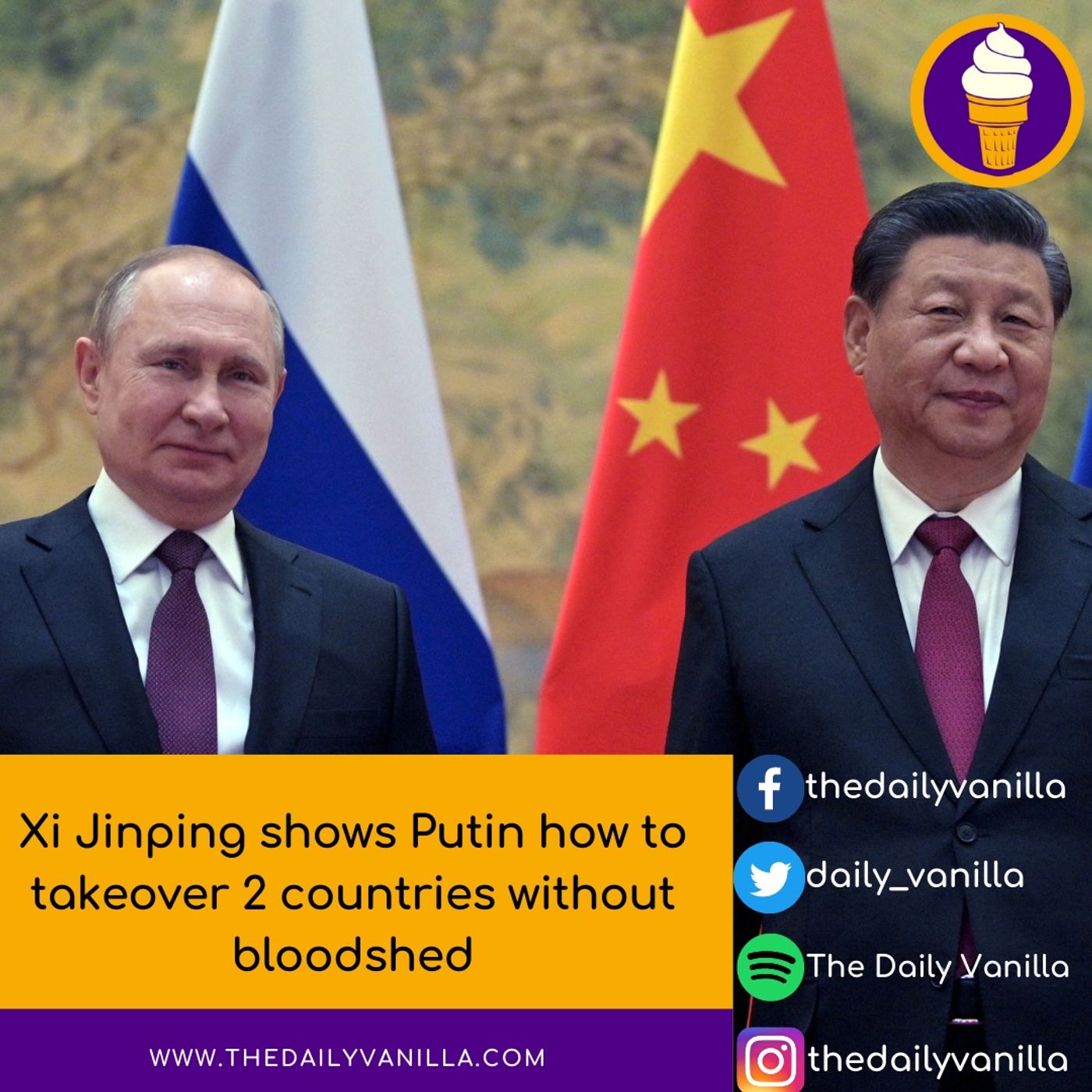 Xi Jinping shows Putin how to takeover 2 countries without bloodshed Xi Jinping shows Putin how to takeover 2 countries without bloodshed