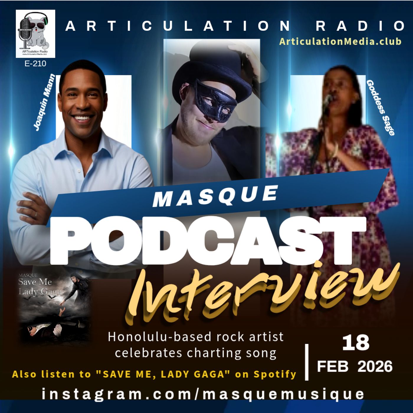 ARTiculation Radio Show #210 -- ROCKING WITH GAGA IN HAWAII (interview w/ MASQUE)