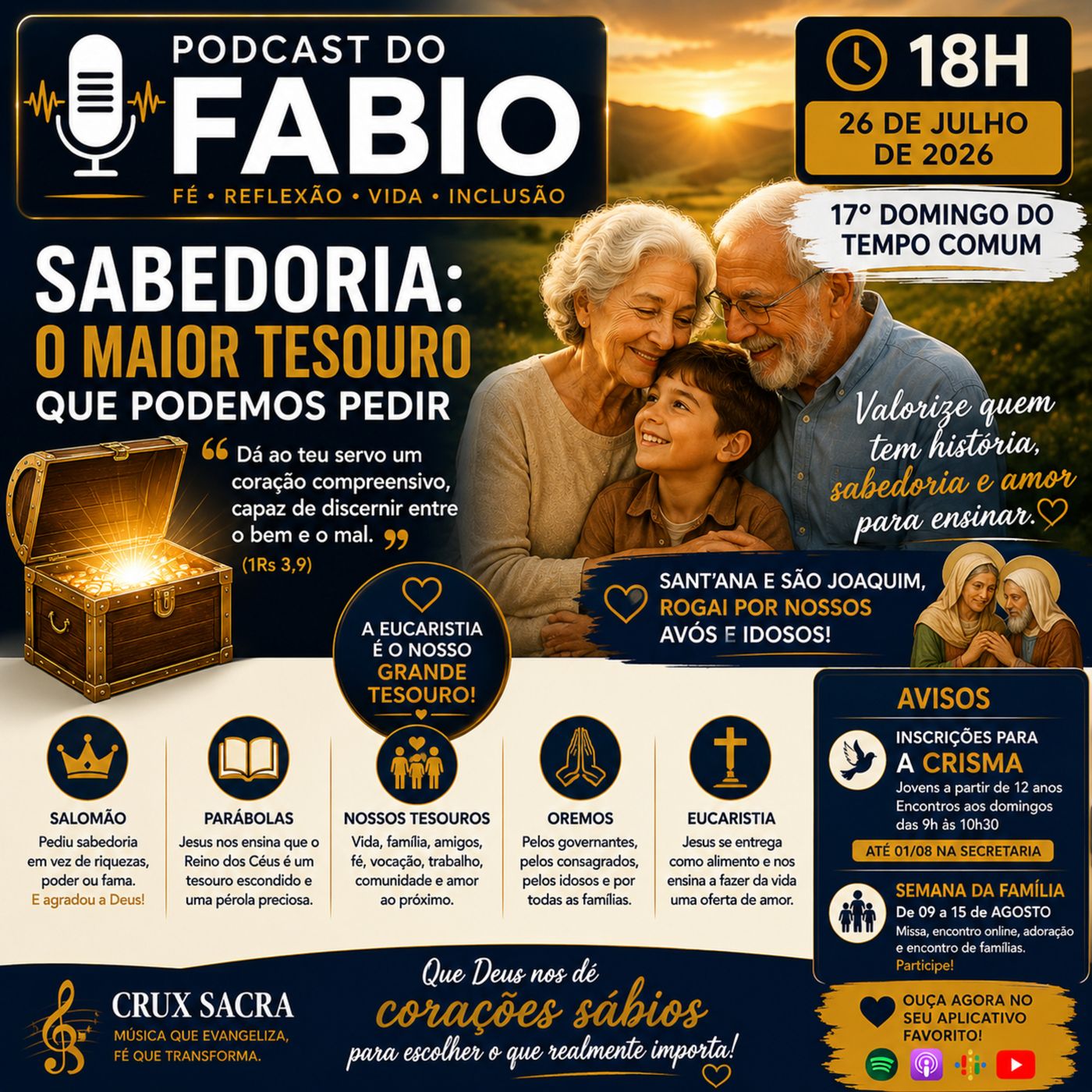 26 de Julho de 2026 - 18h - 17. Domingo Comum