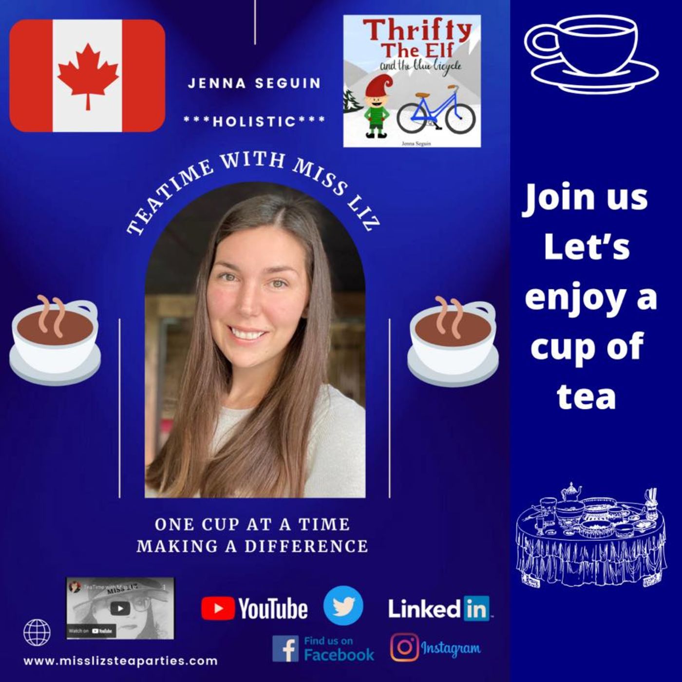 Teatime with Miss Liz- Jenna Seguin Thrifty the Elf Children Book episode artwork