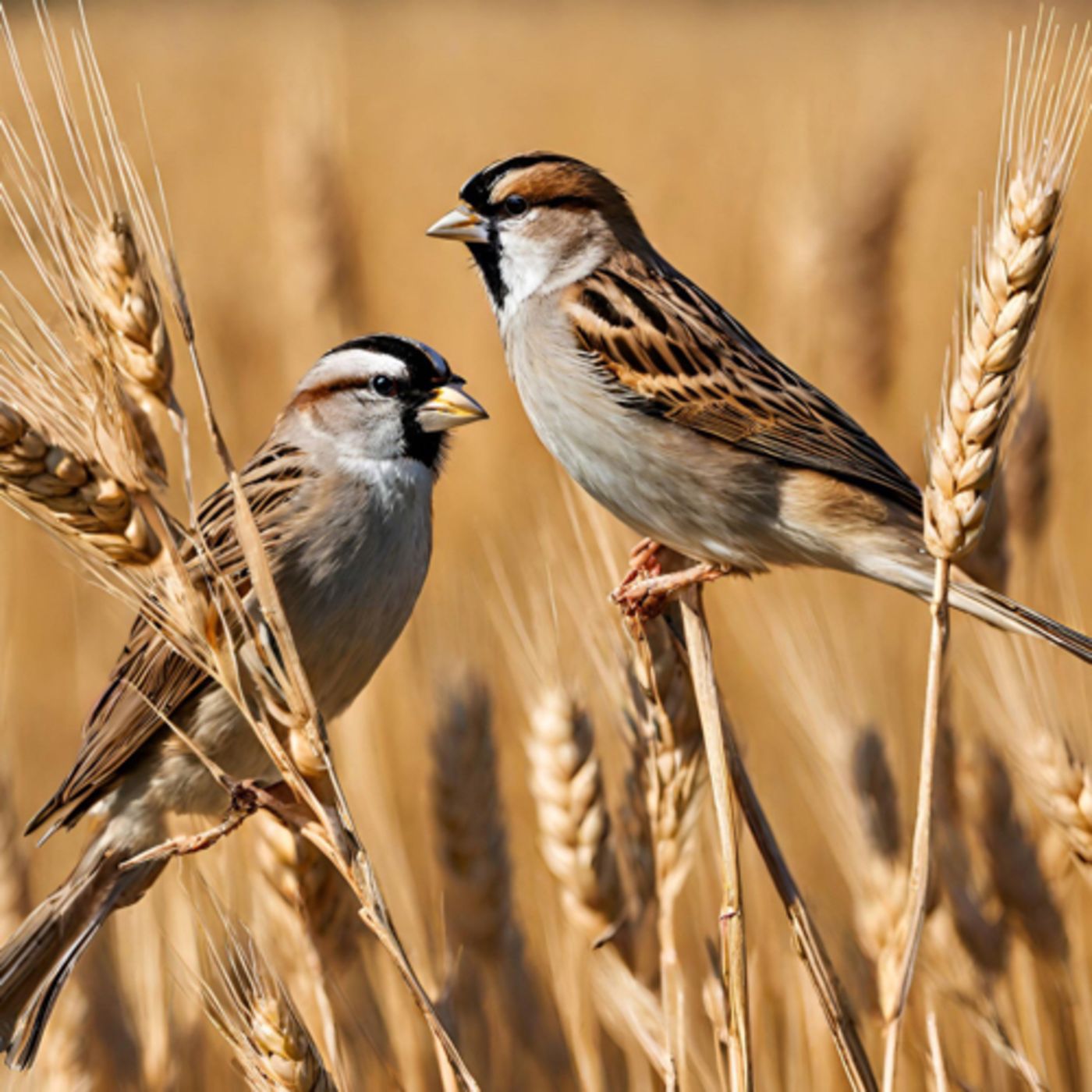 Los gorriones y el trigo y la cosechadora