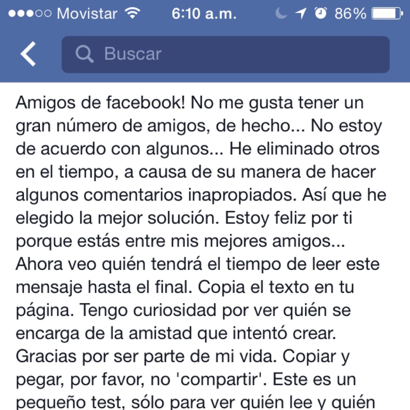 Copia y pega en Facebook: Nuevo Spam