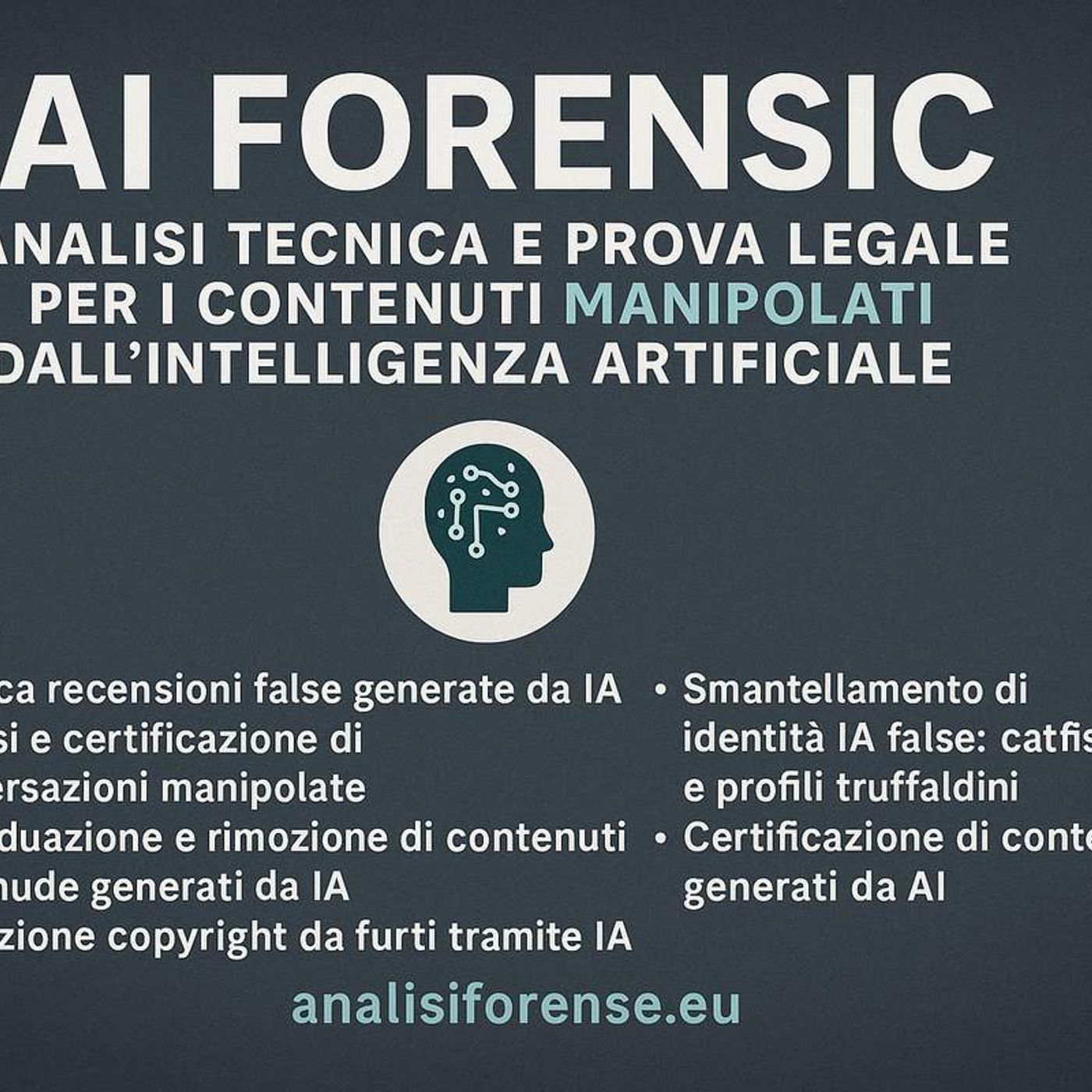 AI FORENSIC: ANALISI TECNICA E PROVA LEGALE PER I CONTENUTI MANIPOLATI DALL’INTELLIGENZA ARTIFICIALE episode artwork