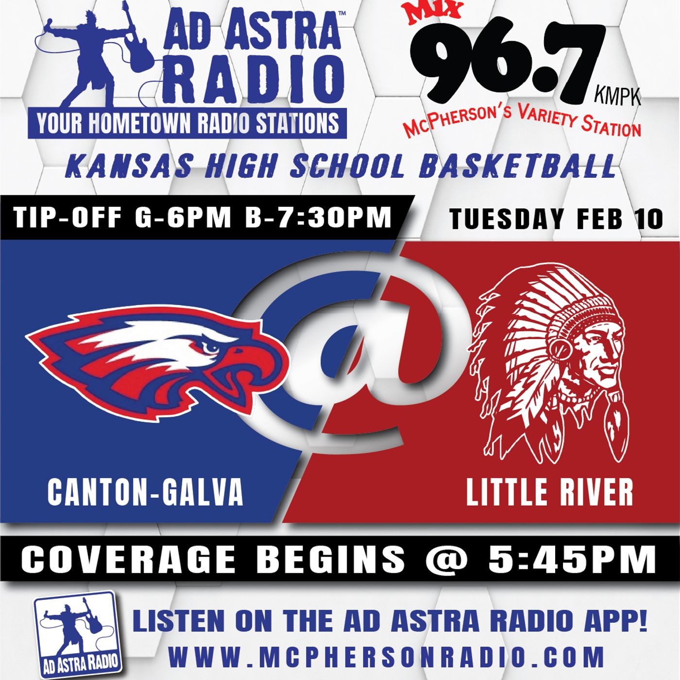 Canton-Galva Eagles at Little River Redskins Boys High School Basketball (February 10, 2026) episode artwork