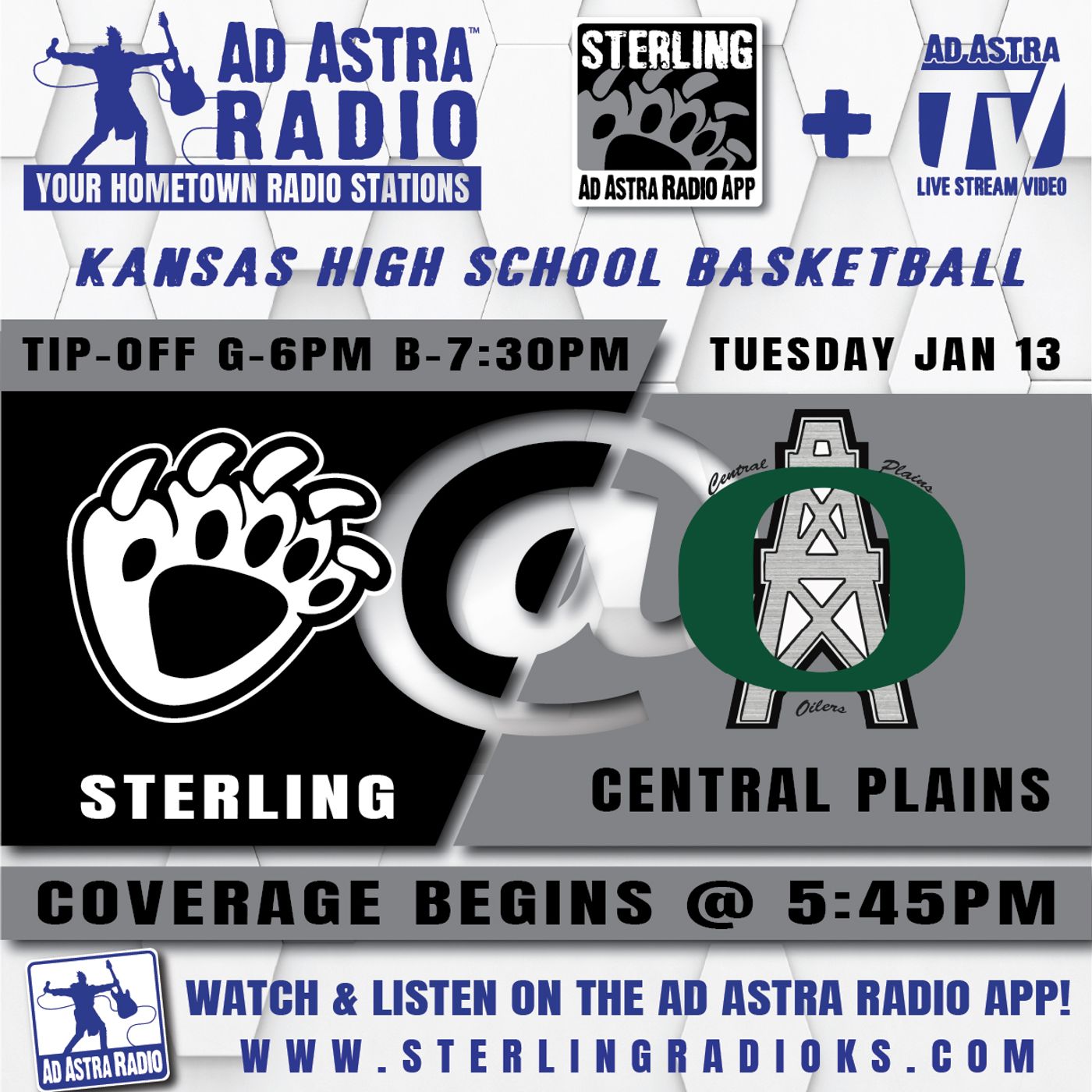Sterling Blackbears at Central Plains Oilers High School Basketball (January 13, 2026) episode artwork