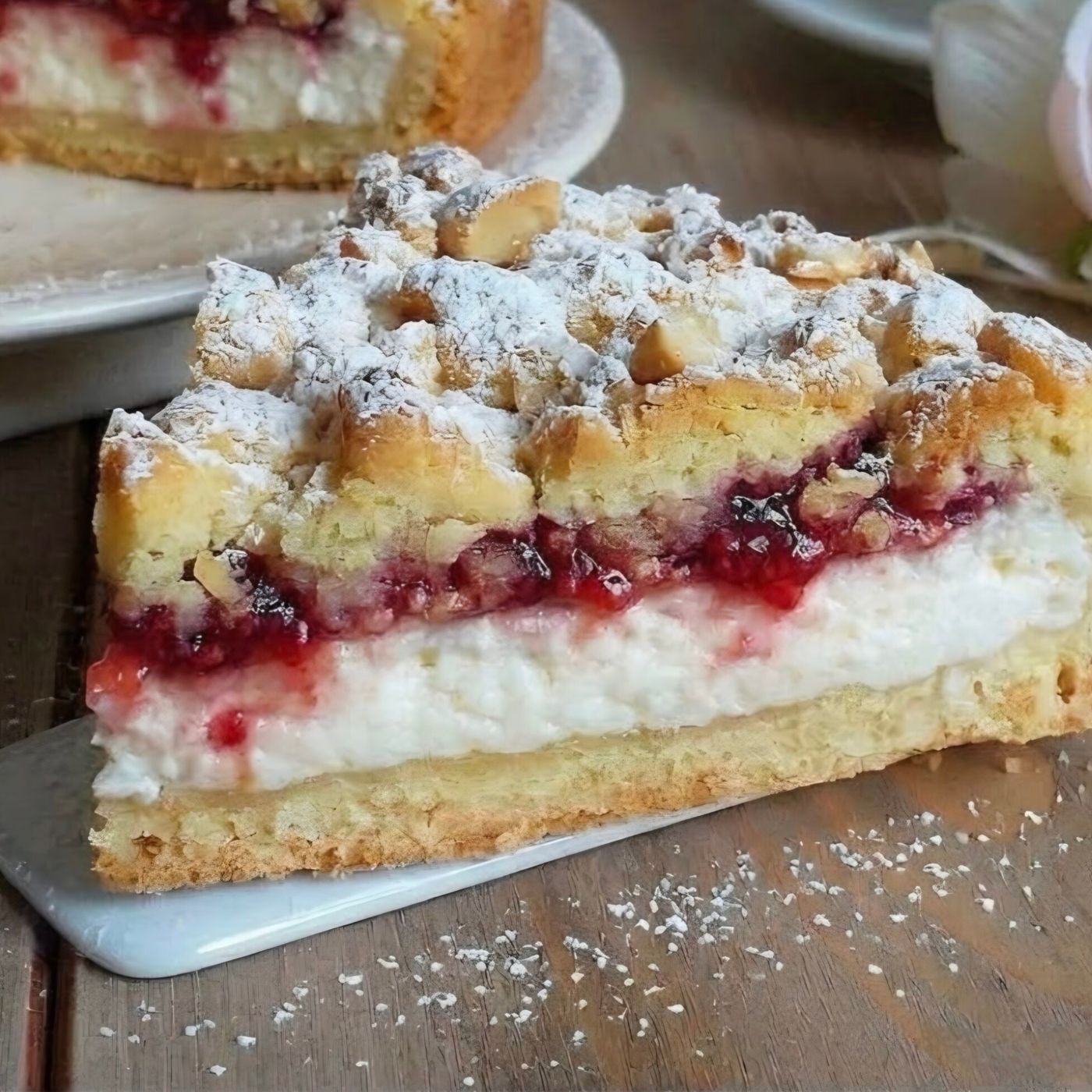 Crostata Sbriciolata cuore di ricotta e marmellata: dolce ripieno cremoso