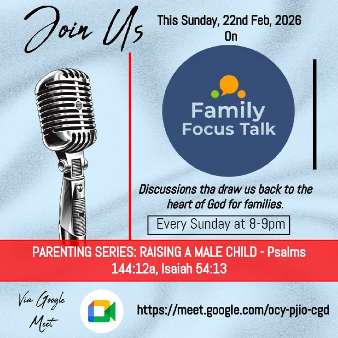 Parenting Series;Raising A Male Child(22-02-26) on Family Focus Talk episode artwork