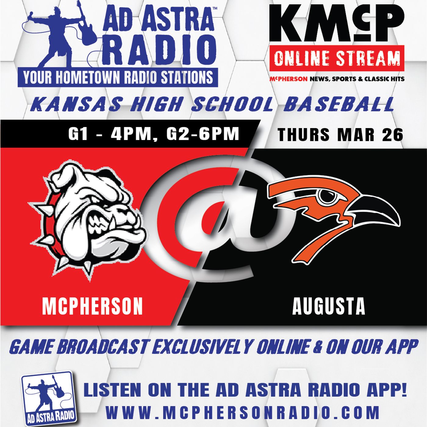 McPherson Bullpups at Augusta Orioles High School Baseball (Game 2-March 26, 2026) episode artwork