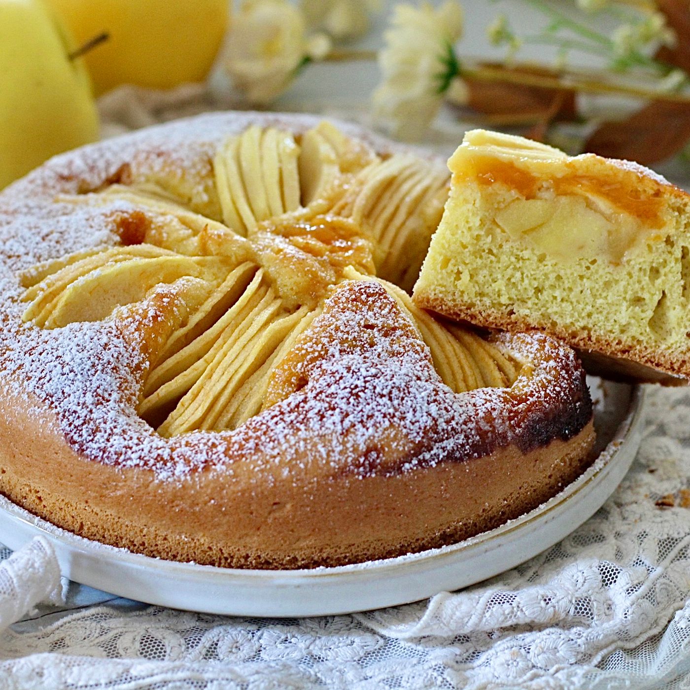 Torta di mele con marmellata di albicocche all 'olio di oliva e senza latticini. episode artwork