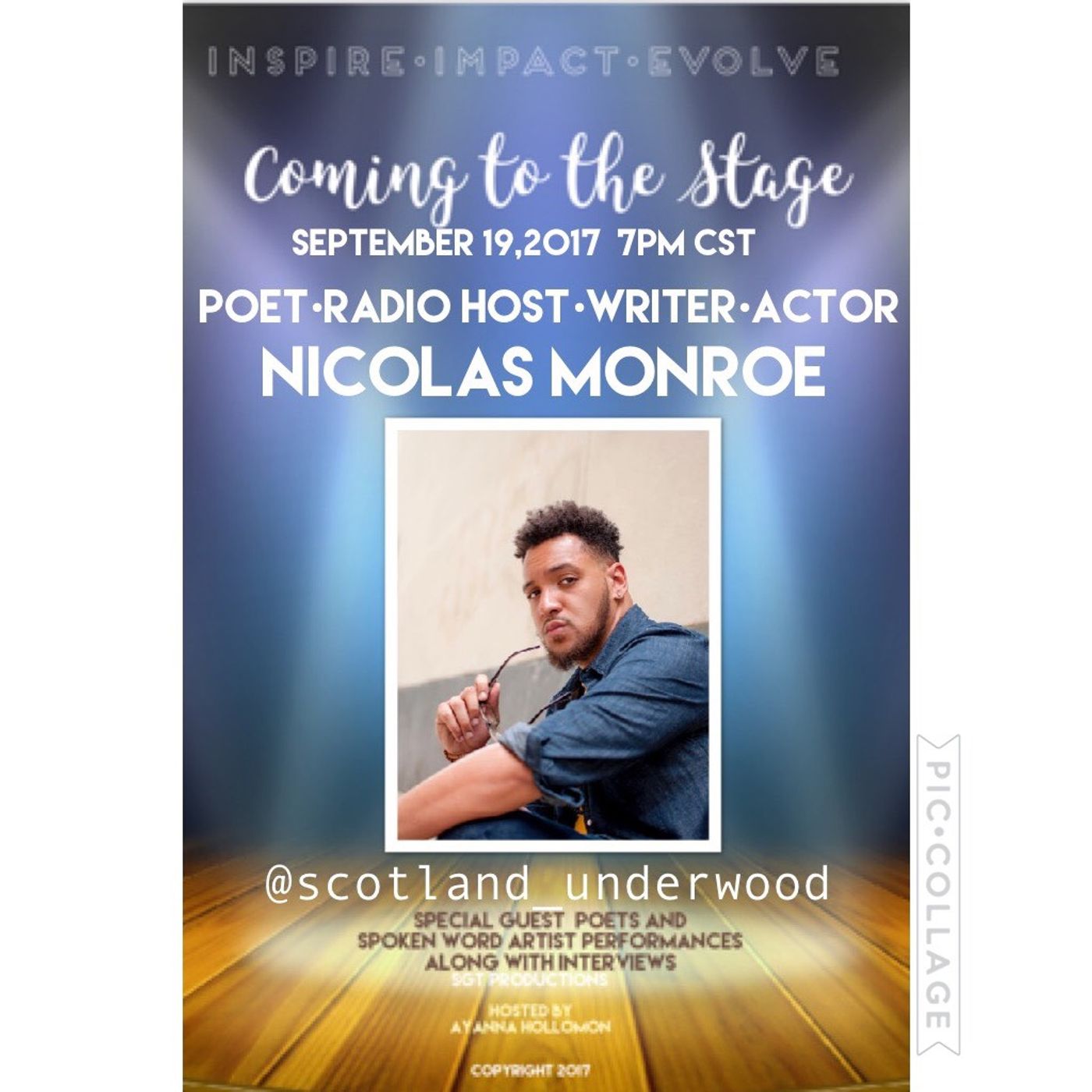 COMING TO THE STAGE :SPECIAL GUEST NICOLAS MONROE