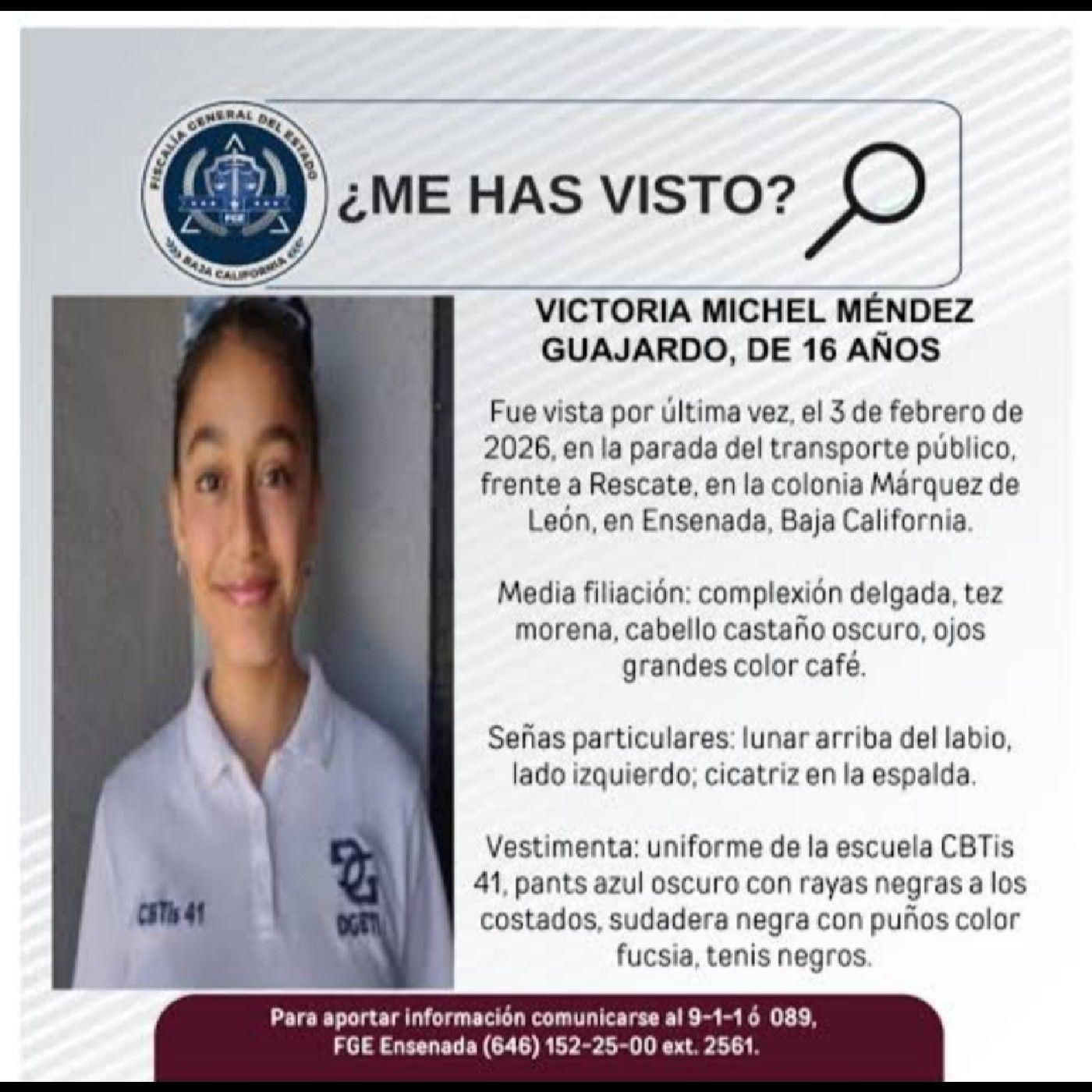 Niña desaparecida