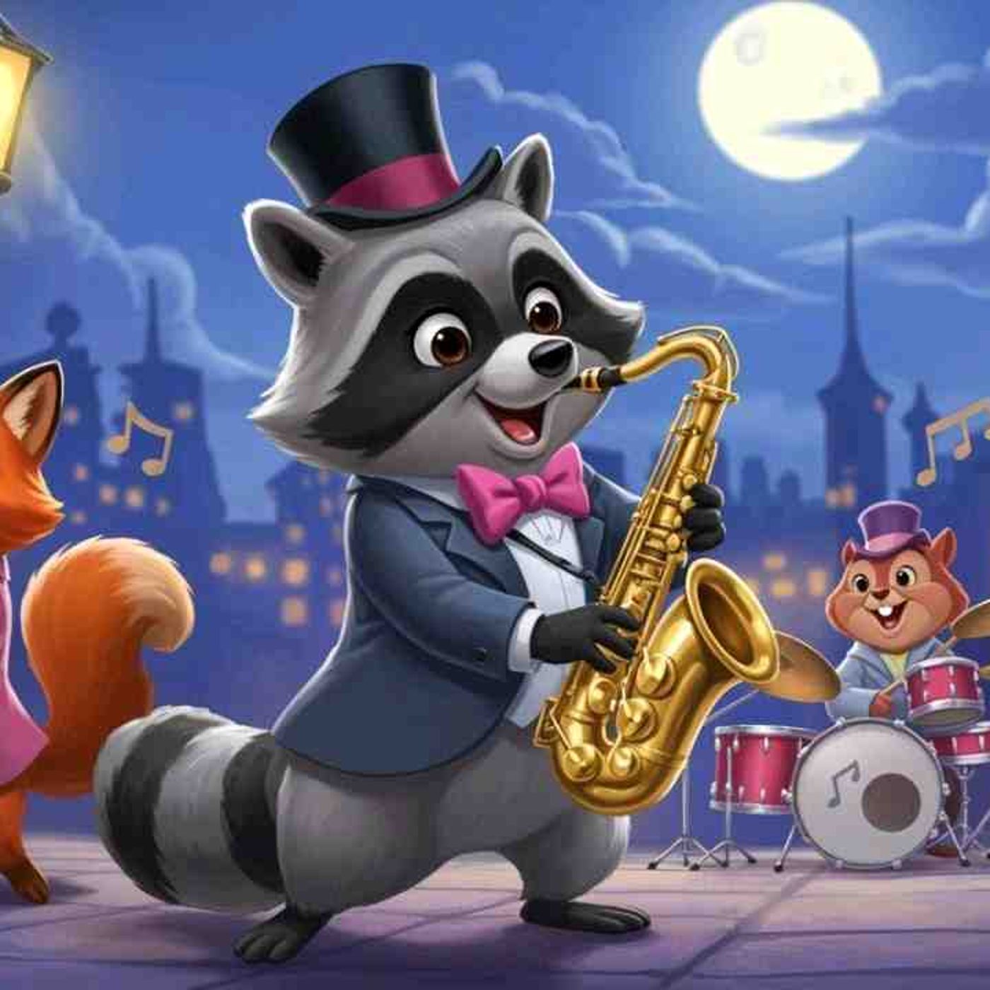Kids Sleep Meditation RACCOON_S MOONLIGHT BAND 🎶🎷 Bedtime Story for Children(MP3_160K) episode artwork