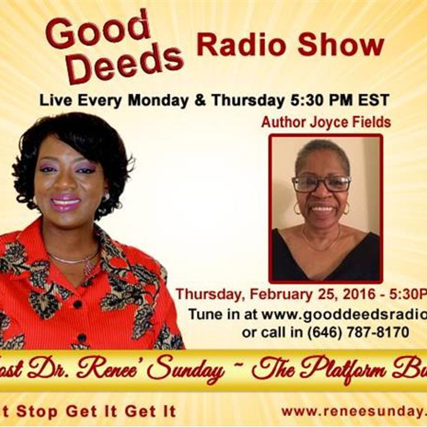 The Limitless Golden Rule: Author Joyce Fields share on Good Deeds w/ Dr. Sunday episode artwork