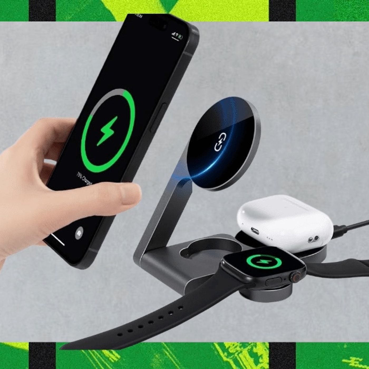 This $19 Charger Pulls Triple Duty to Power Up Your Phone, Watch and Earbuds at the Same Time