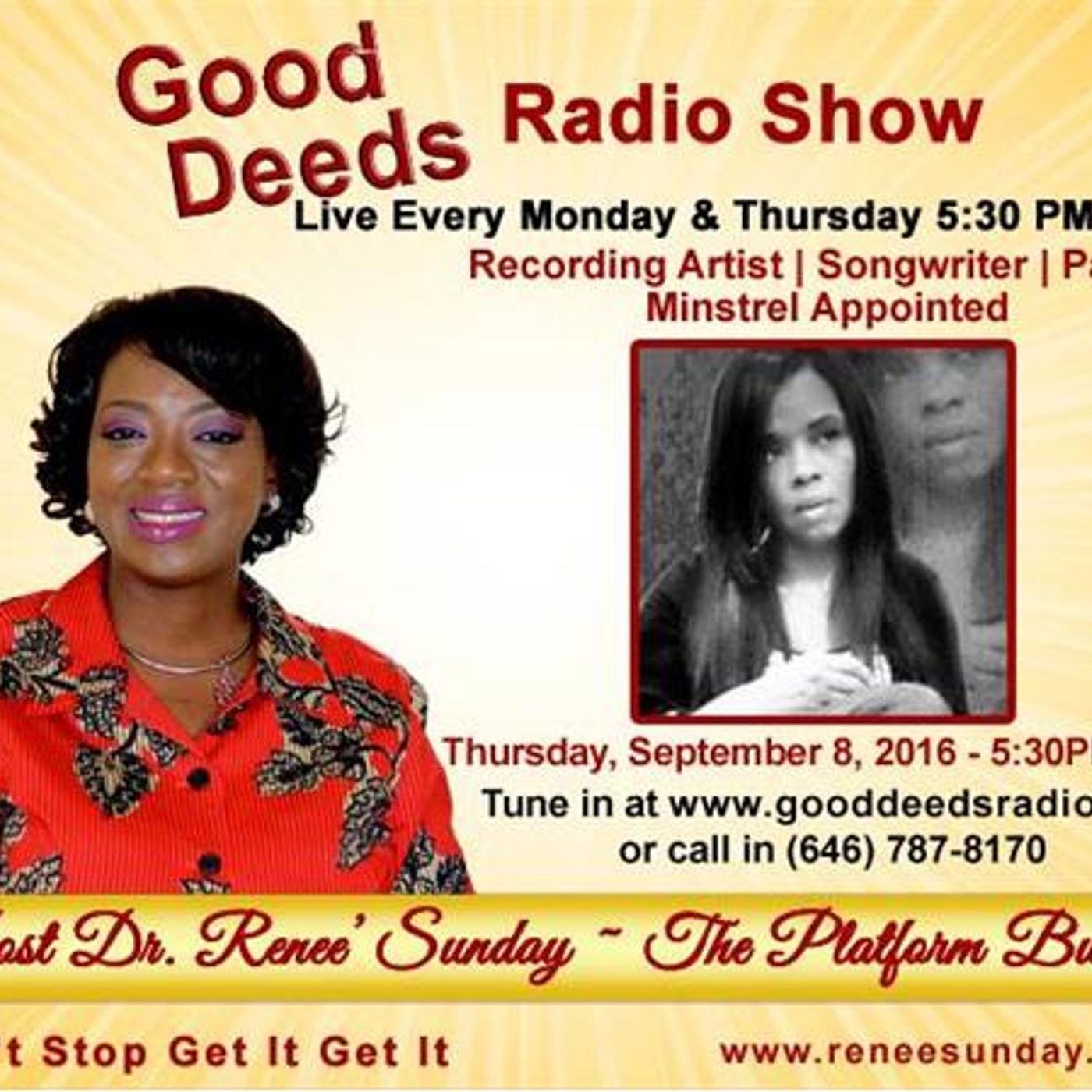 Recording Artist | Songwriter | Pastor Minstrel Appointed  shares on Good Deeds episode artwork