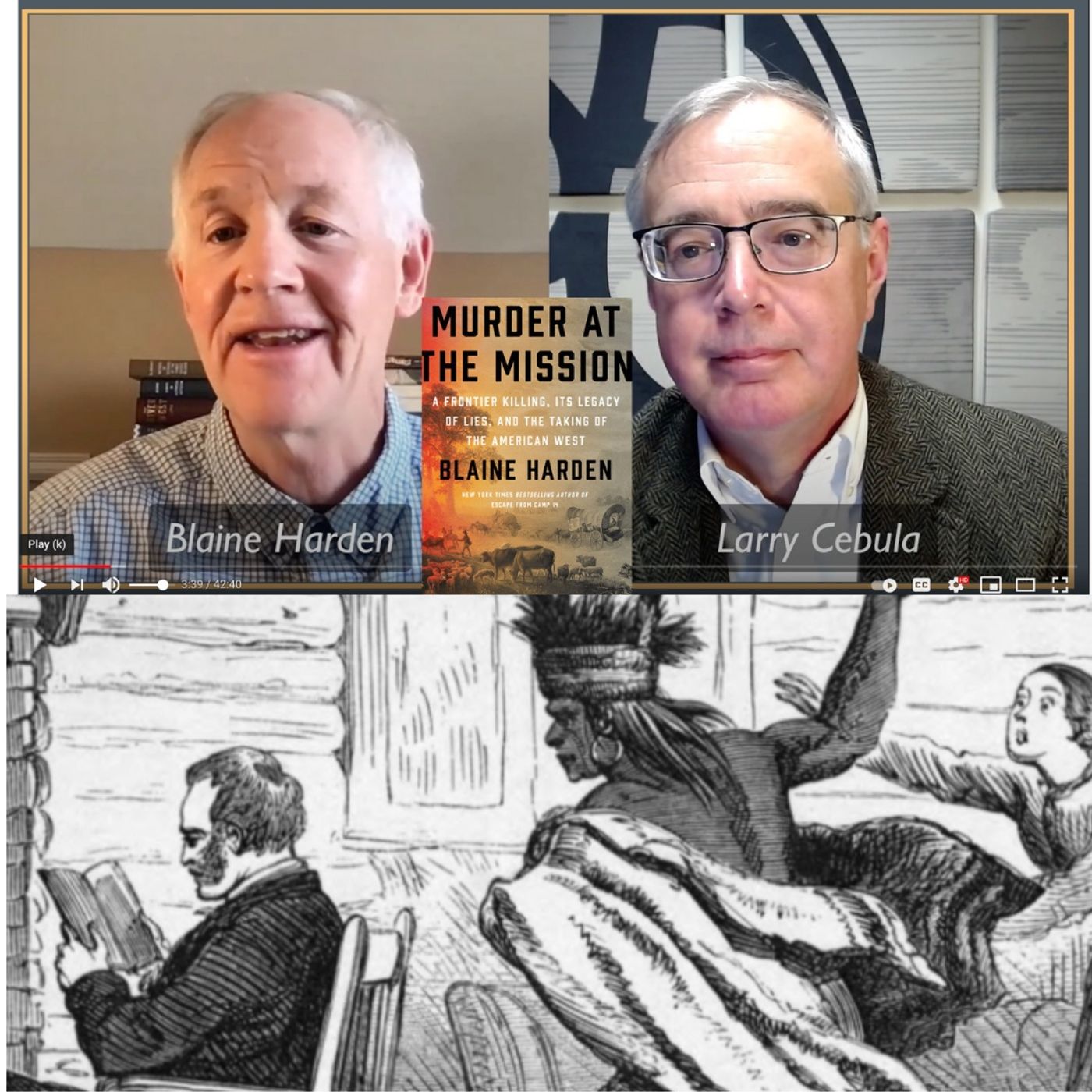 Blaine Harden in conversation with Larry Cebula about "Murder at the Mission" episode artwork