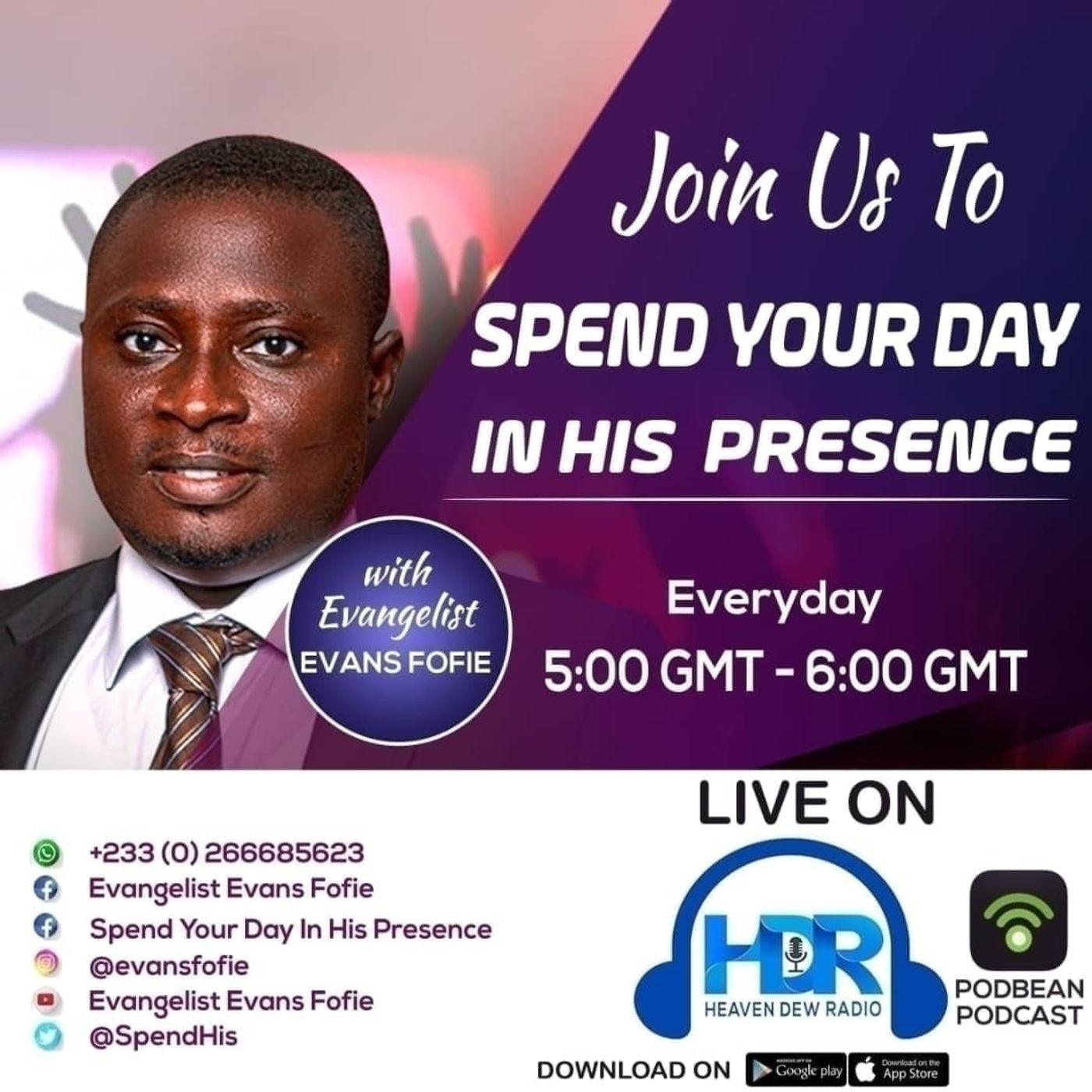 SPEND YOUR DAY IN HIS PRESCENCE