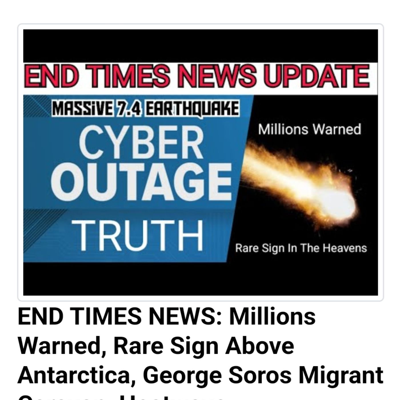 END TIMES NEWS: Millions Warned, Rare Sign Above Antarctica, George Soros Migrant Caravan, Heatwave episode artwork