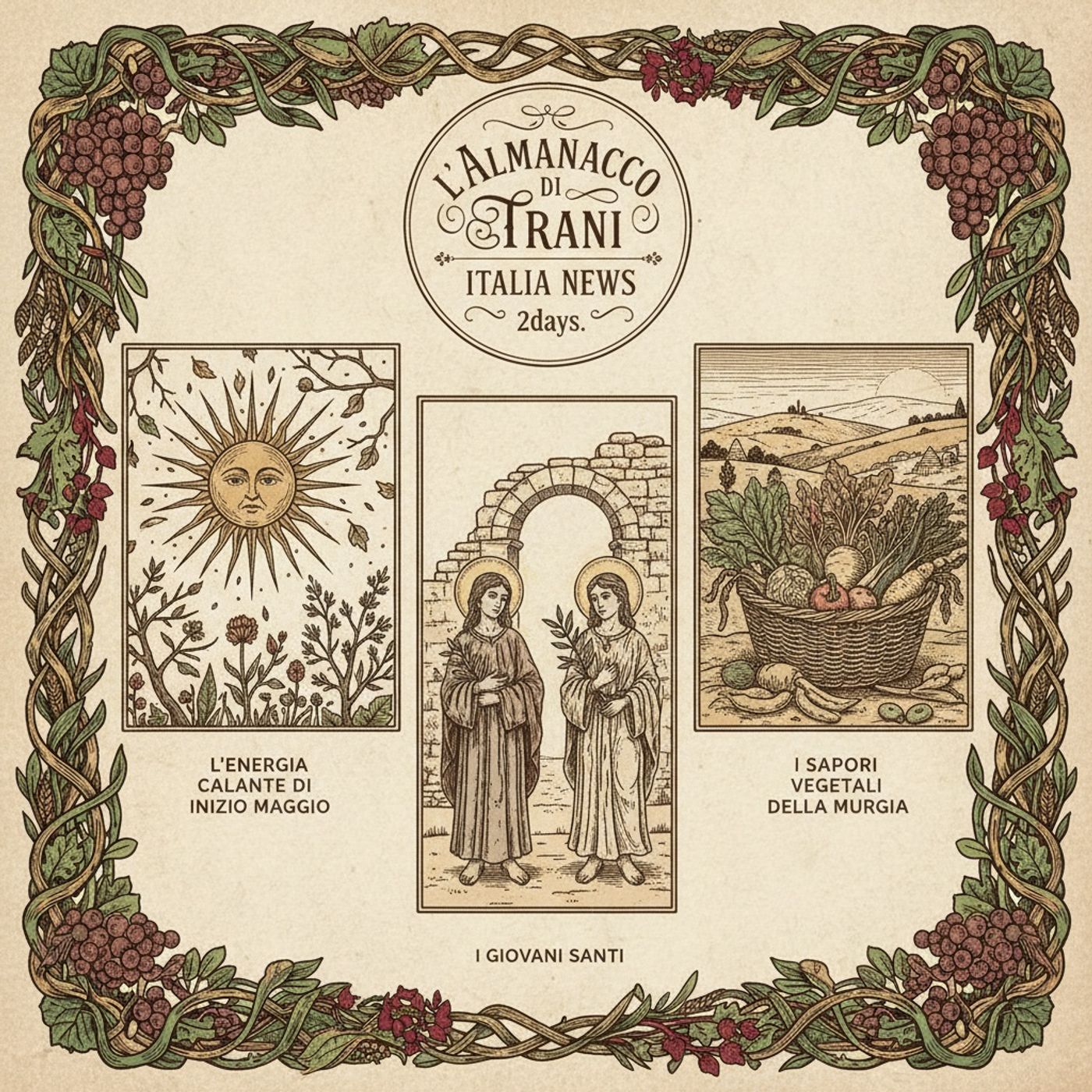 L'Almanacco di Trani Italia News: L'Energia Calante di Inizio Maggio, i Giovani Santi e i Sapori Vegetali della Murgia episode artwork