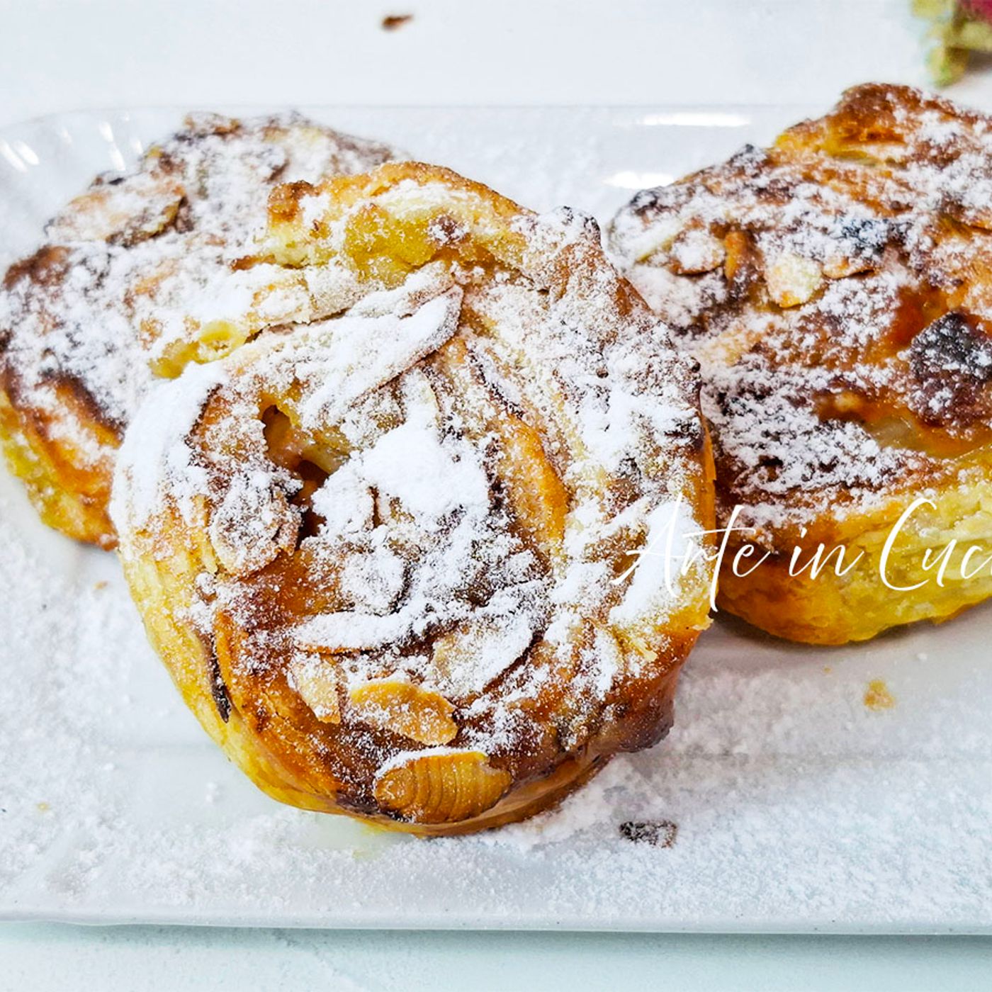 CHIOCCIOLE di SFOGLIA con CREMA e amaretti