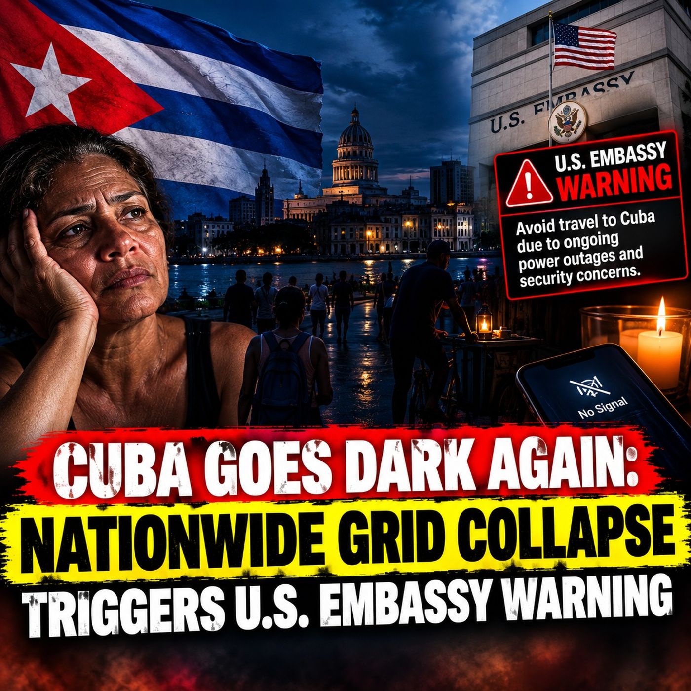 Cuba Goes Dark Again Nationwide Grid Collapse Triggers U.S. Embassy Warning episode artwork