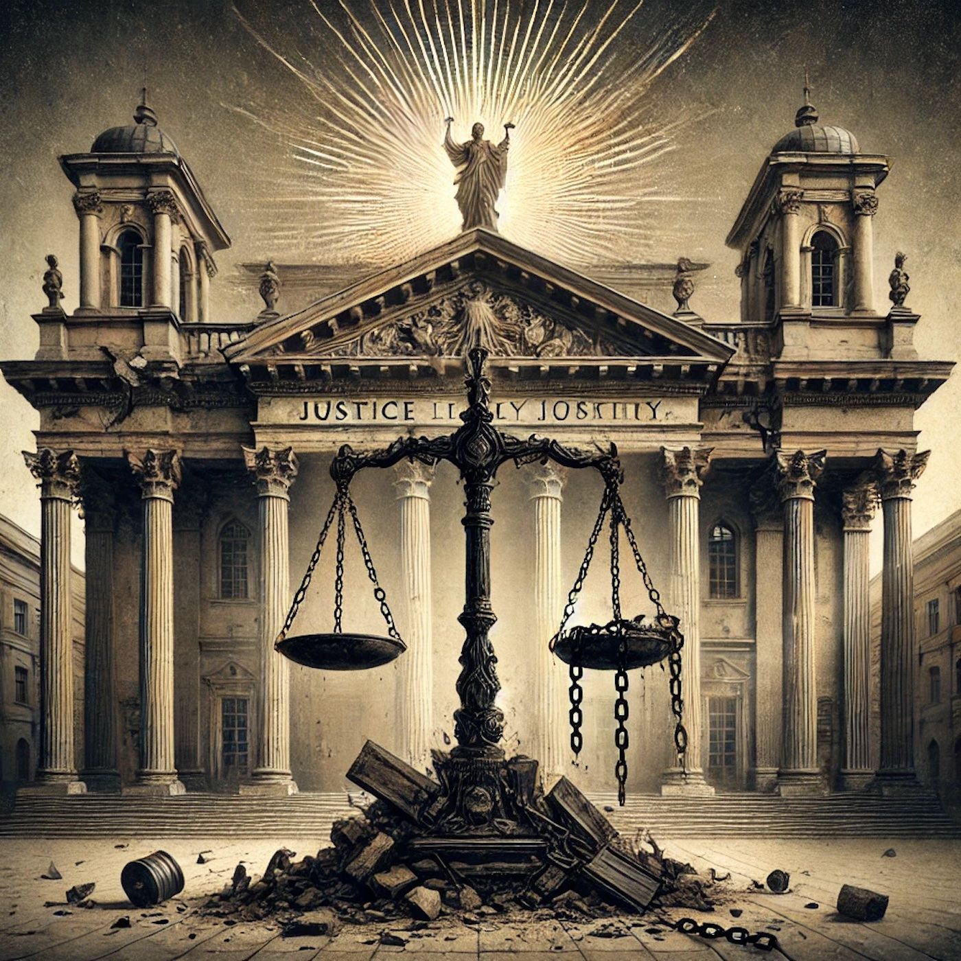 "Oczekujemy, że sprawiedliwość zawsze zwycięży, ale czasami wydaje się, że nie ma jej wcale—zastąpiona przez nieprawość." episode artwork