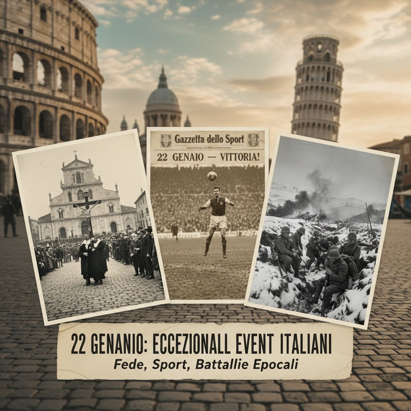 Il 22 Gennaio nella Storia d'Italia: Tra Fede, Sport e Battaglie Epocali episode artwork