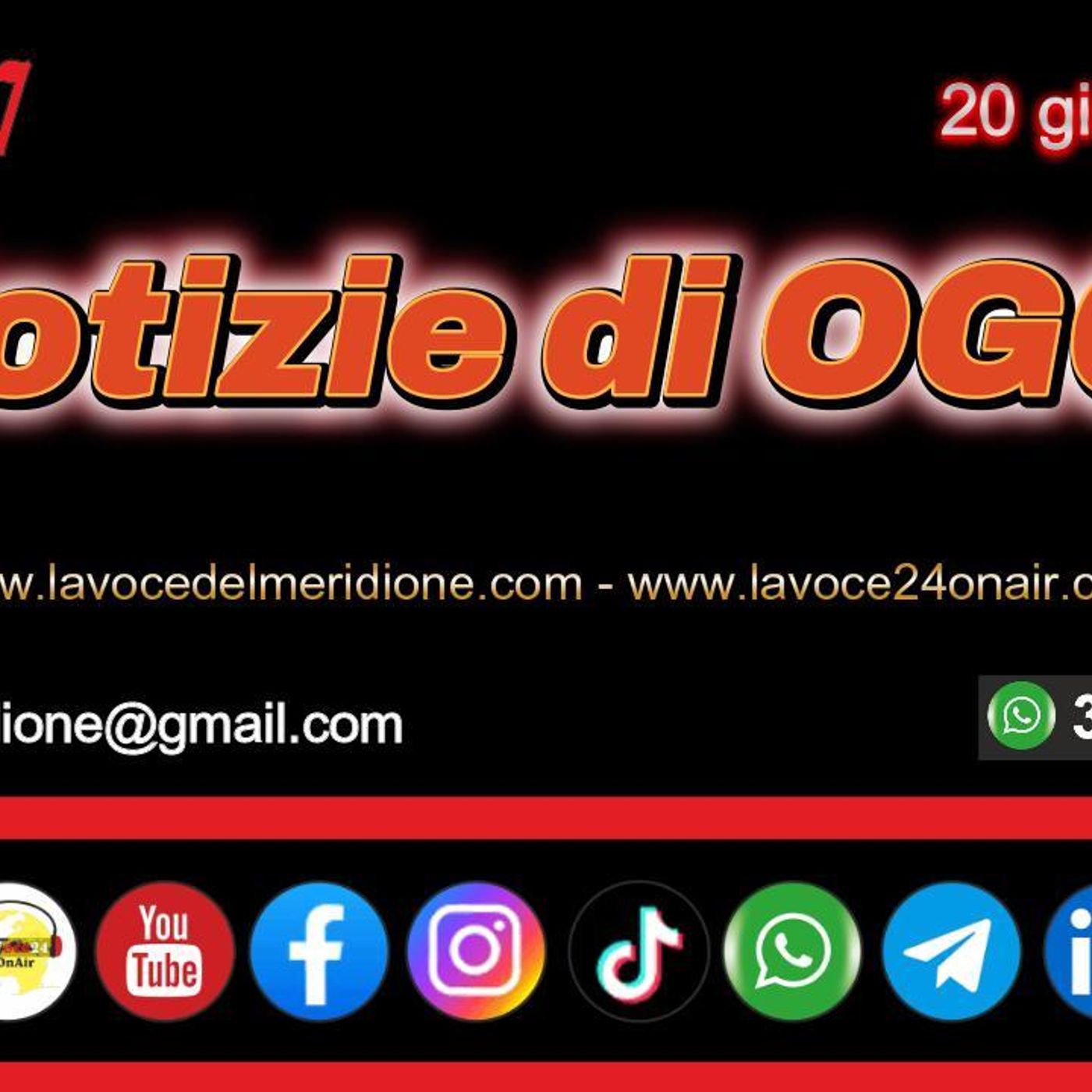 Anteprima FlashNews24 - Le Notizie di OGGI - 20 GIUGNO - a cura di Francesco Sampogna episode artwork