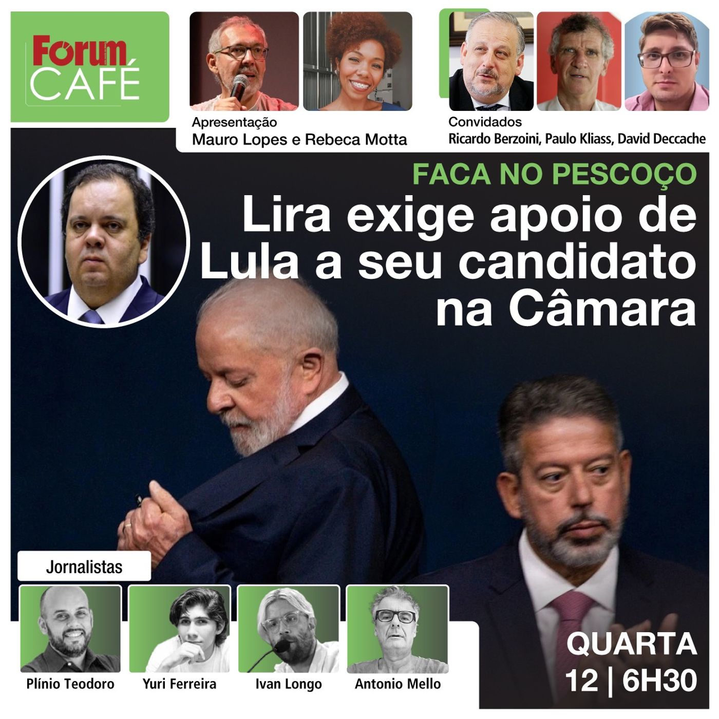 Lira exige apoio de Lula a seu candidato na Câmara | Ameaça: liquidar o governo | Fórum Café | 12.6