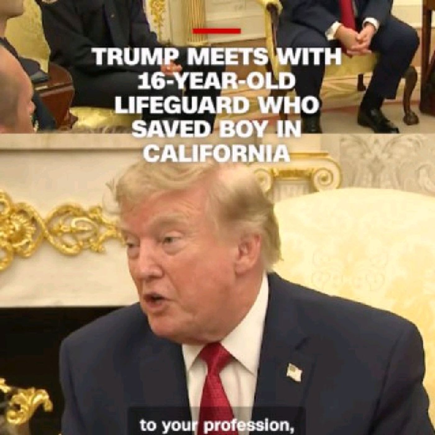 President Donald Trump met with the 16-year-old lifeguard, Ryder Williams, who saved a boy’s life at a beach in California. episode artwork