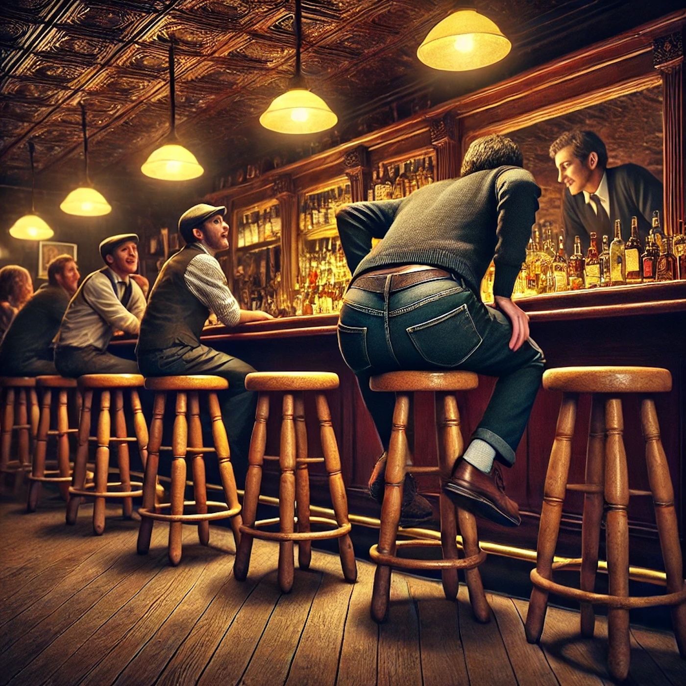 "I was in a bar the other night, hopping from barstool to barstool, trying to get lucky, but there wasn't any gum under any of them." episode artwork