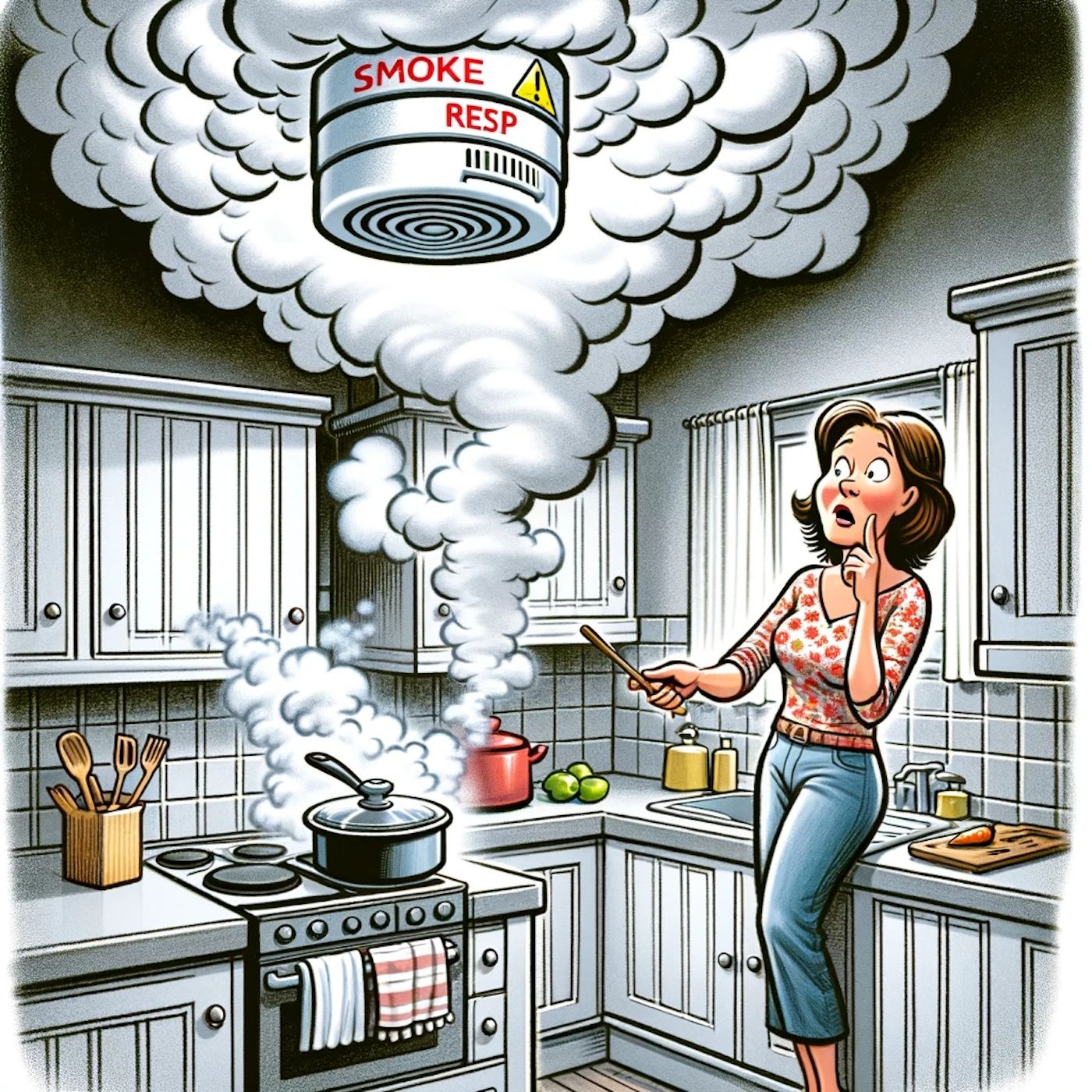 "I'm not saying my wife's a bad cook, but she uses a smoke alarm as a timer." episode artwork
