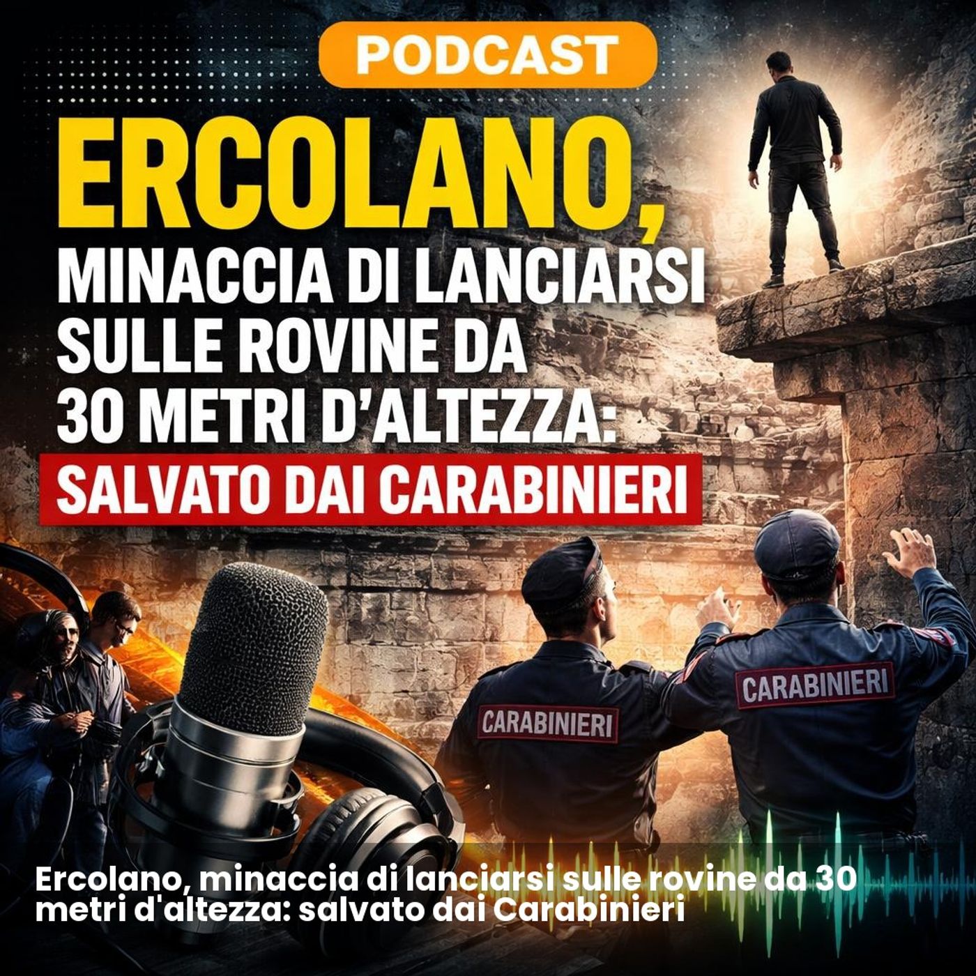 Ercolano, minaccia di lanciarsi sulle rovine da 30 metri d'altezza: salvato dai Carabinieri episode artwork