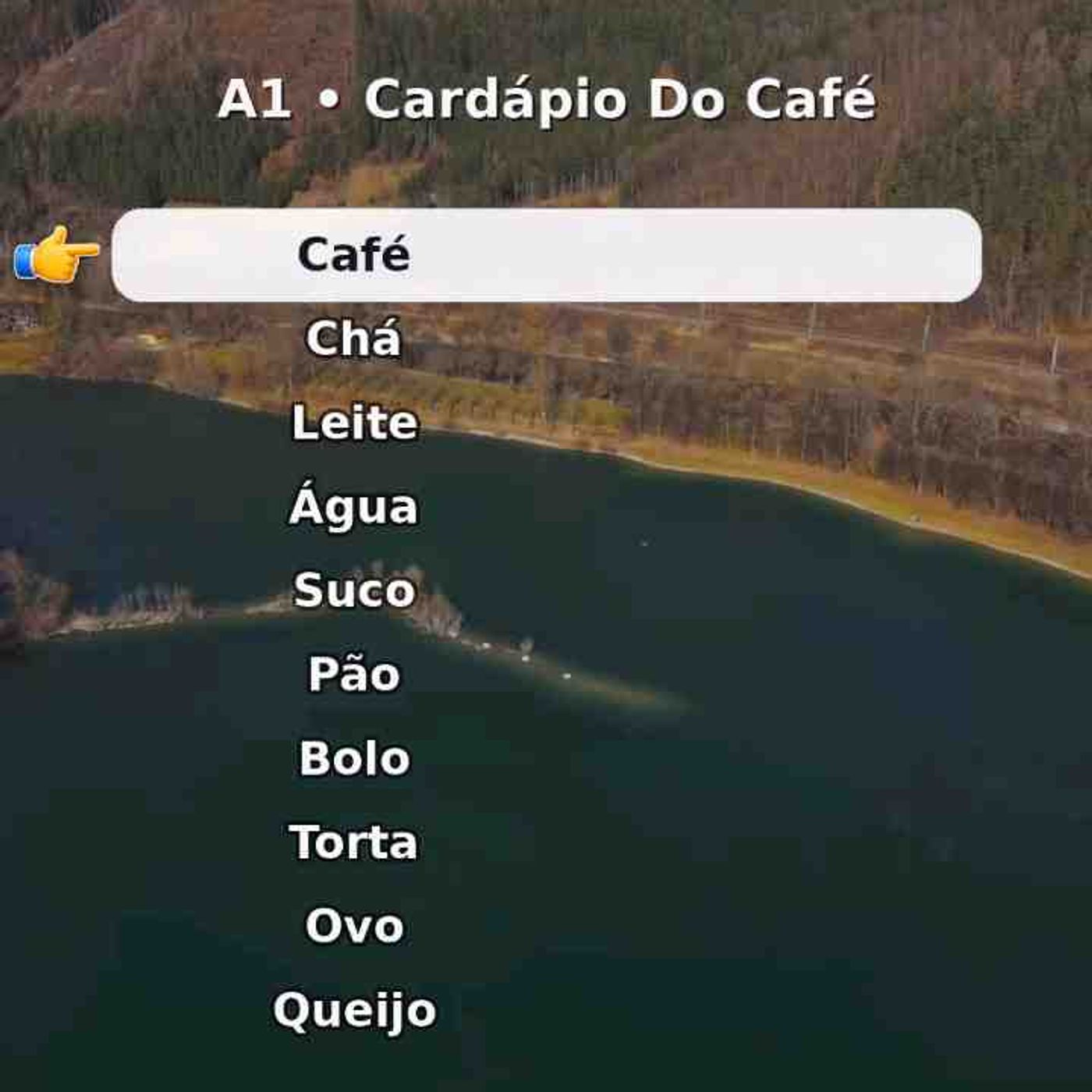 Salve e repita em voz alta_ Cardápio Do Café.