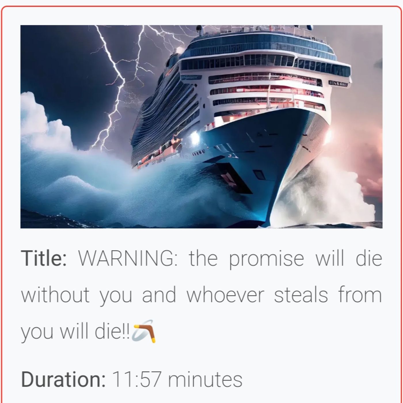 Warning episode artwork