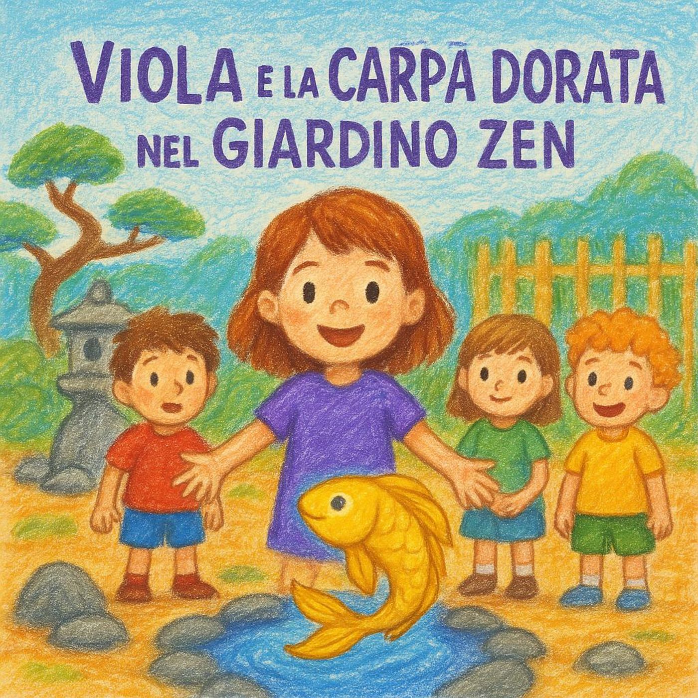 Viola e la Carpa Dorata nel Giardino Zen