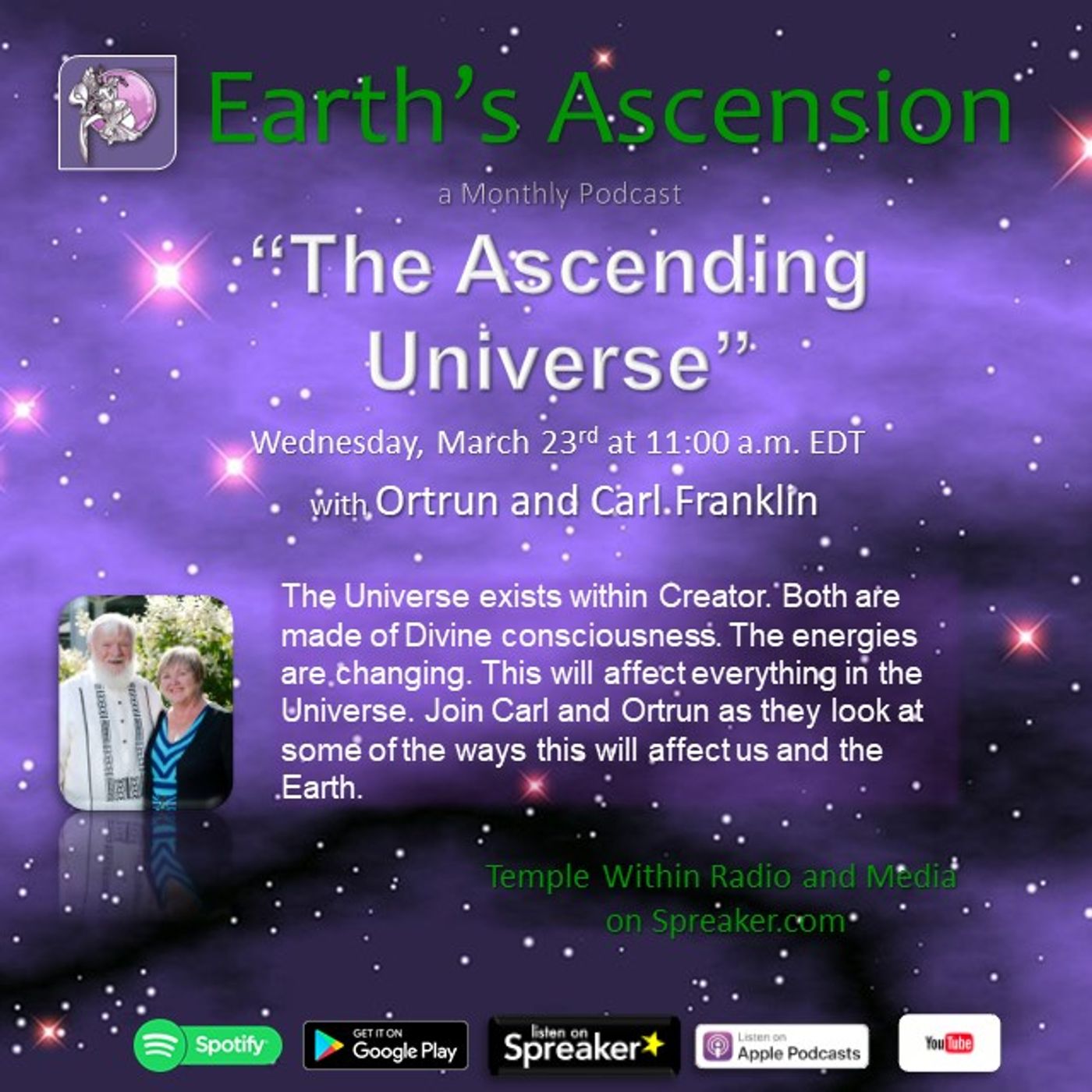 Earth\'s Ascension with Ortrun and Carl Franklin