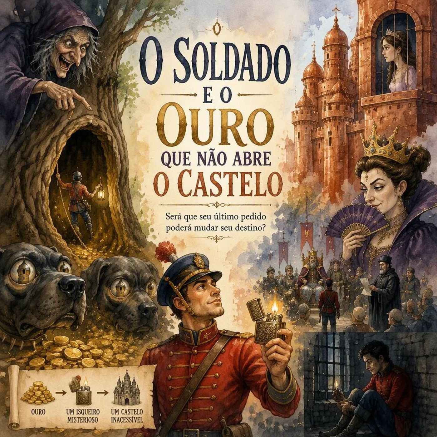 【Conto Tradicional】O Soldado contra a Bruxa e os Cães de Olhos Gigantes