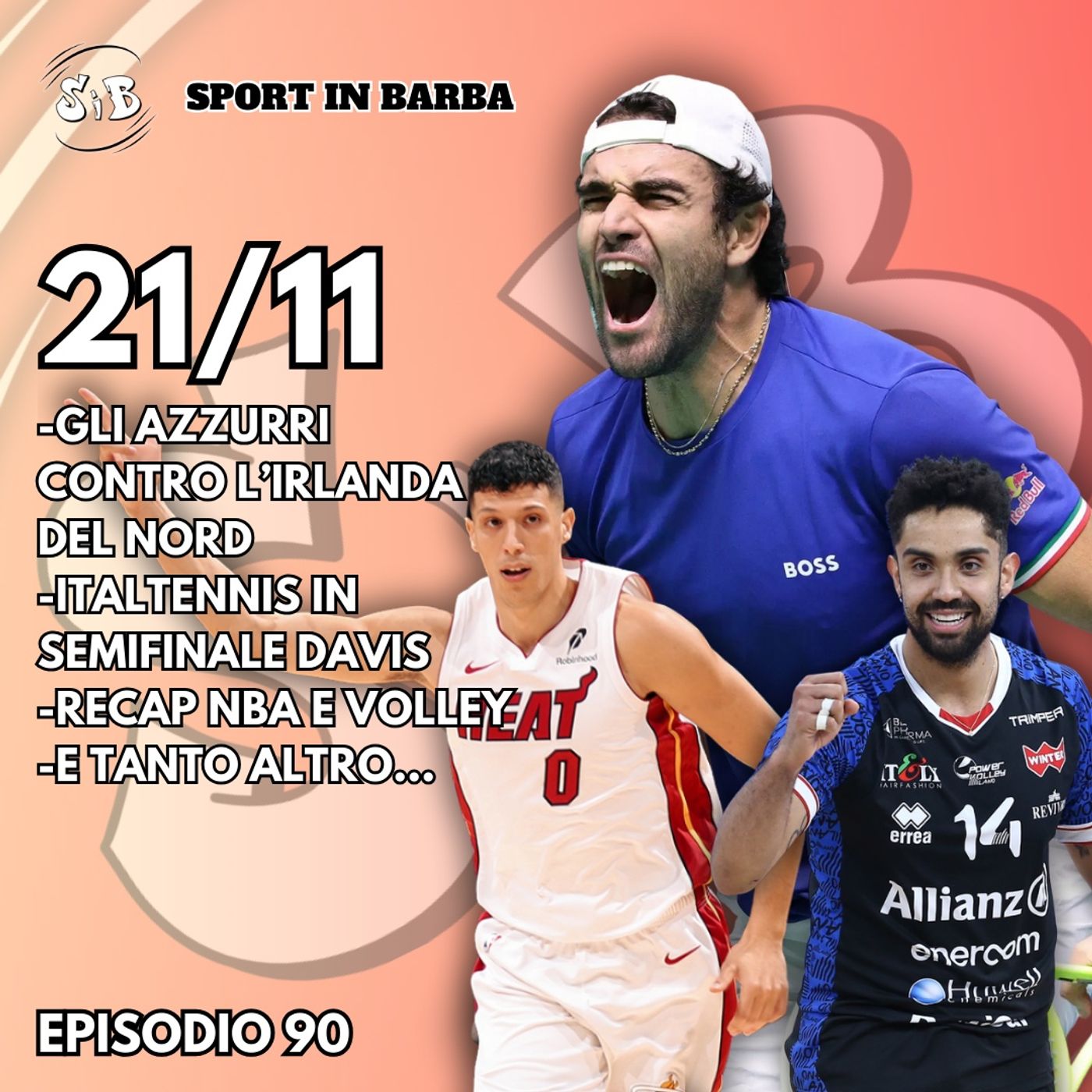 Episodio 90 - Sarà ITALIA-IRLANDA DEL NORD; COPPA DAVIS; Recap NBA e VOLLEY